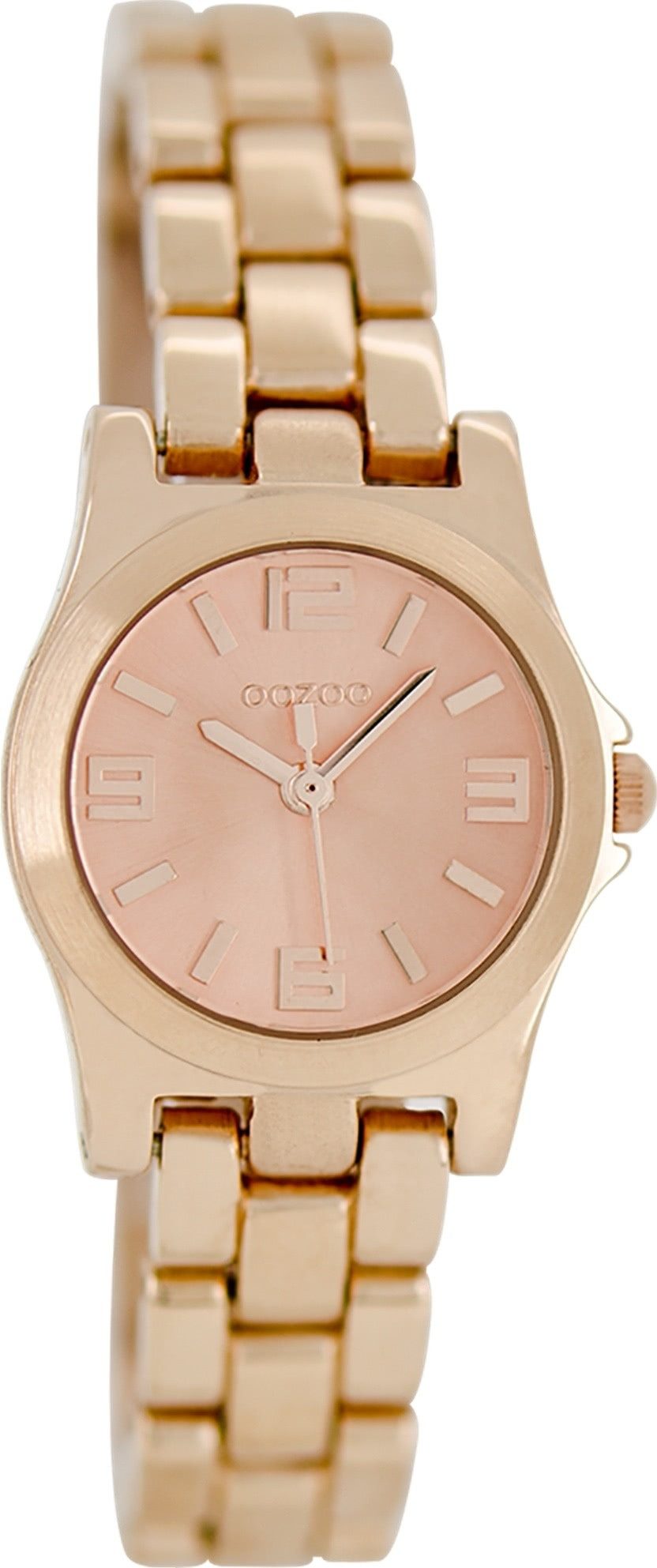 OOZOO Quarzuhr Oozoo Damen Armbanduhr rosegold Analog, (Analoguhr), Damenuhr rund, klein (ca. 25mm) Metallarmband, Elegant-Style