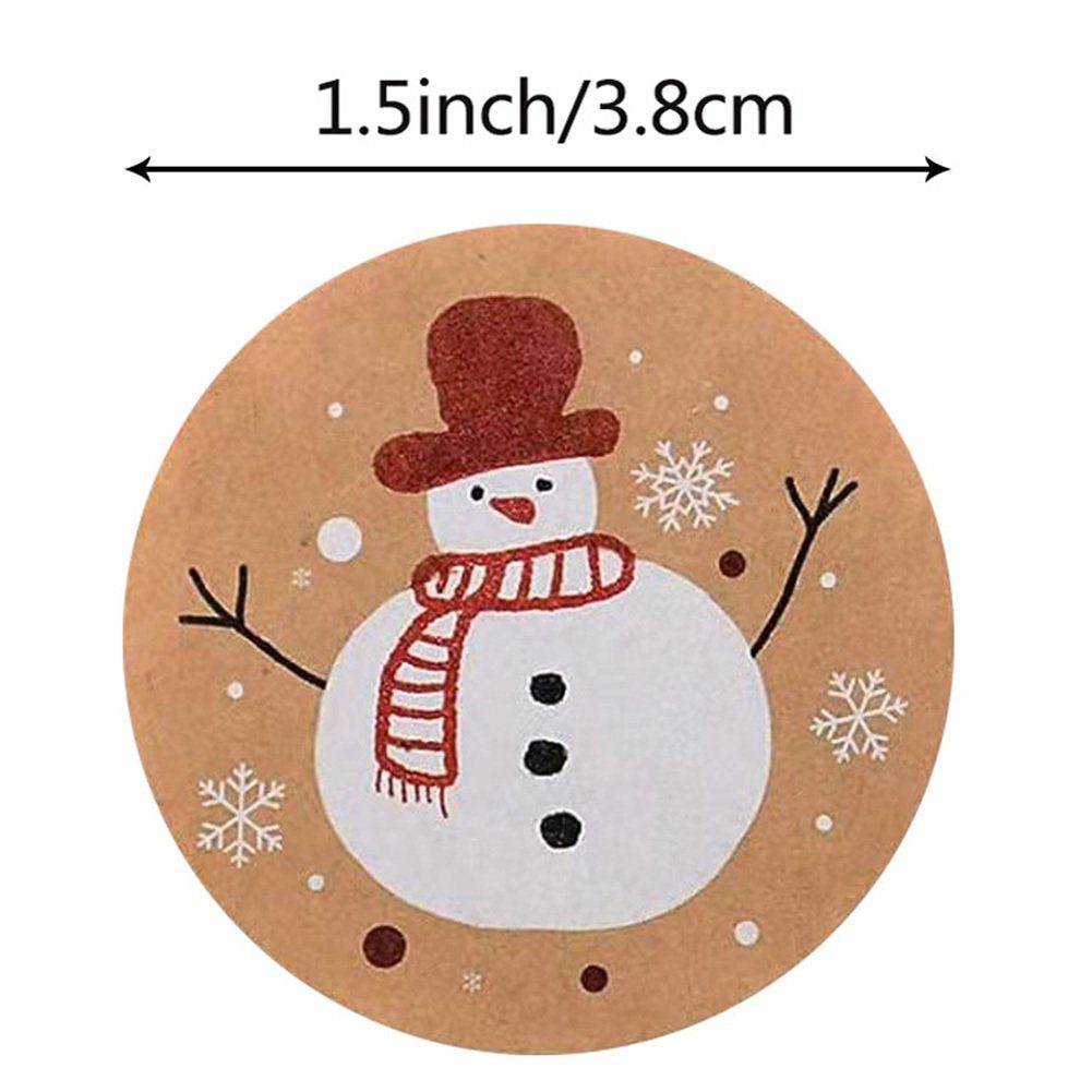 Für Geschenke Blusmart 2.5cm Christbaumschmuck Weihnachtsetiketten-Aufkleber Krafts