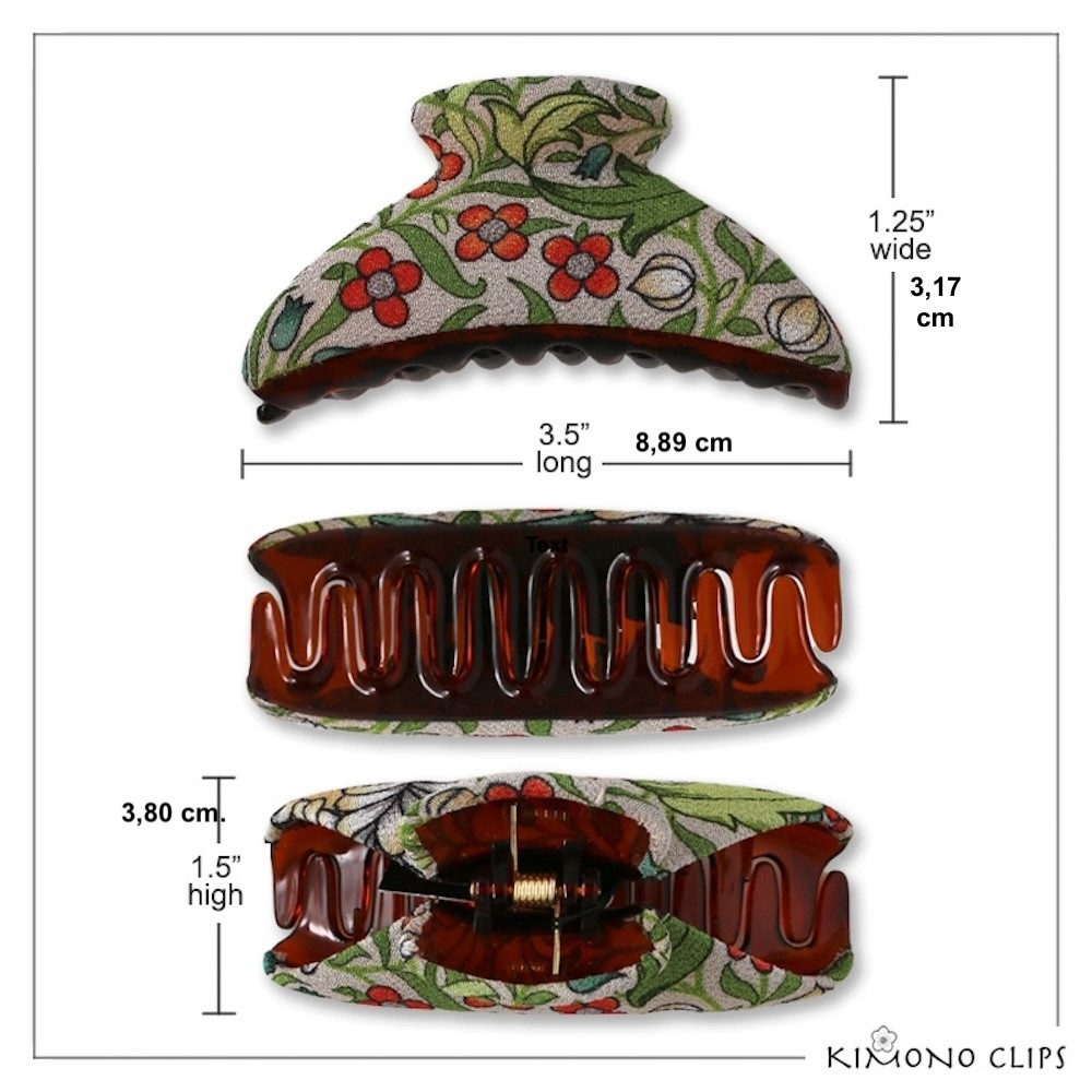 LK Trend & Style Haarclip Haarspange mit doppel Kralle, für die schnelle Frisur Top Spange, Je nach Ausschnitt des Stoffes kann das Muster variieren, Unikat.