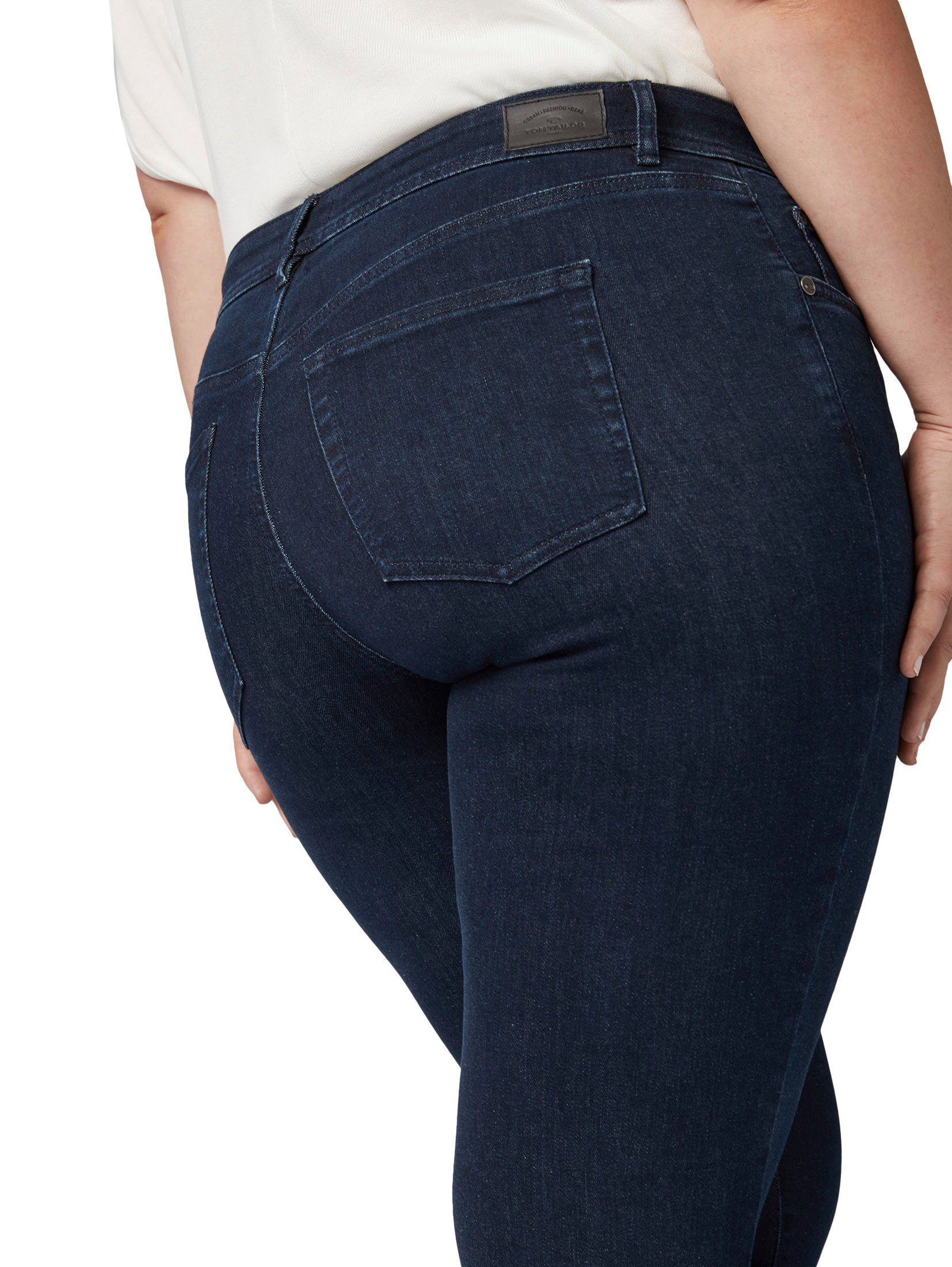 TOM TAILOR Pocket- Skinny-fit-Jeans PLUS 5- klassischer Form darkblue-denim in