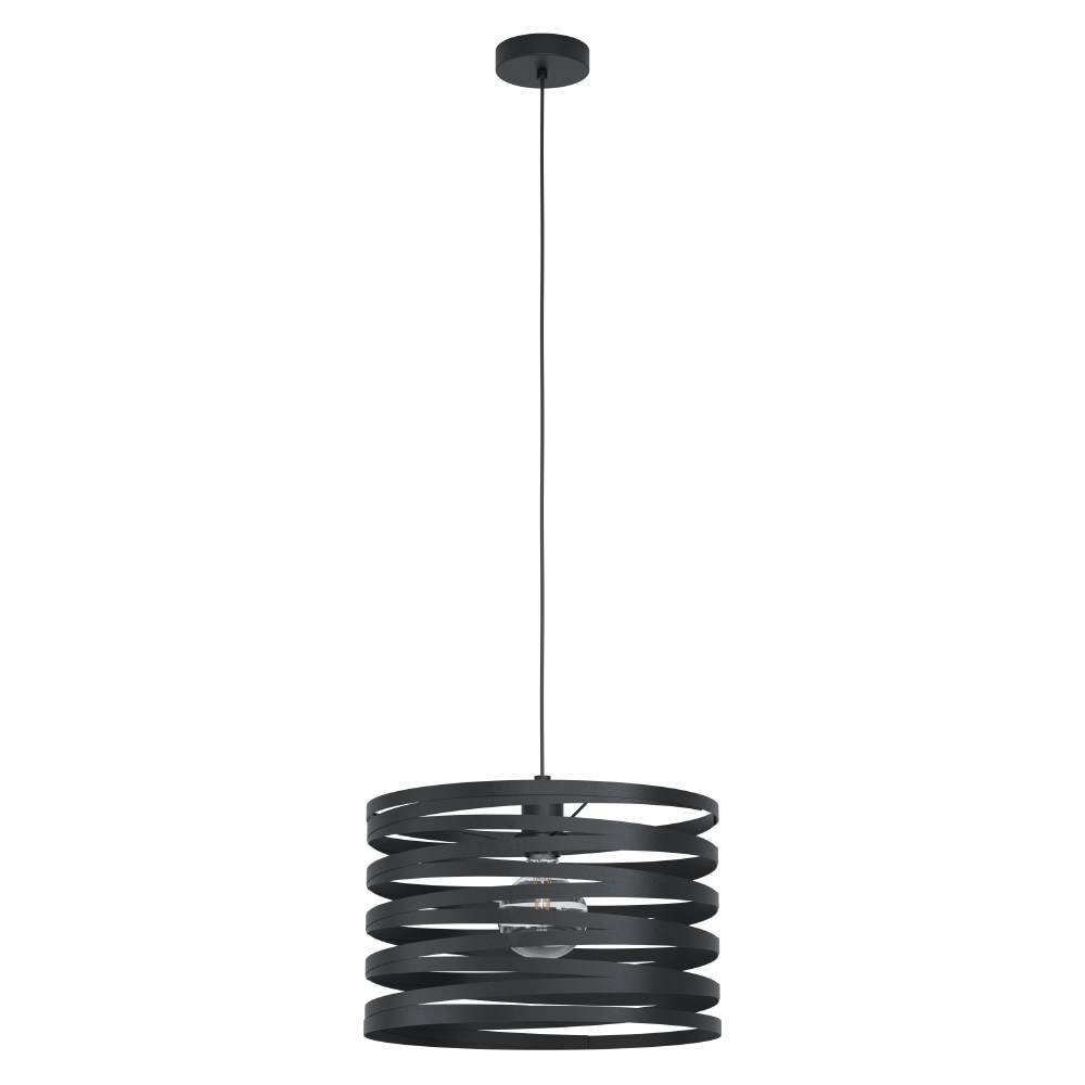 EGLO Hängeleuchte CREMELLA Pendellampe, Stahl, IP20, E27, Esszimmerlampe, Vintage, Lampe, ohne Leuchtmittel, Hängeleuchte, H110 x Ø37 cm, schwarz, 1X40W exkl.