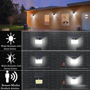 DOPWii LED Solarleuchte 2PCS Solarlampen,mit Bewegungsmelder,140 LED Lampenperlen,IP65, LED fest integriert