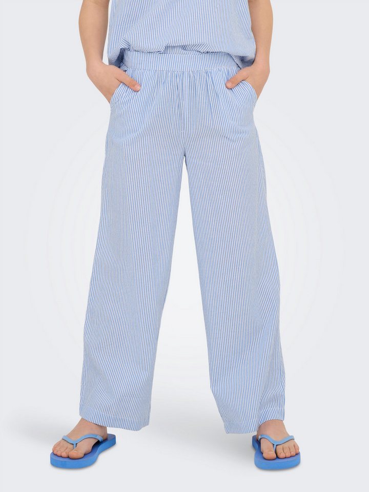 KIDS ONLY Loungehose KOGSMILLA LIFE STRIPE PANT WVN NOOS aus Baumwolle, Relaxed Fit, weiter gerader Beinausschnitt