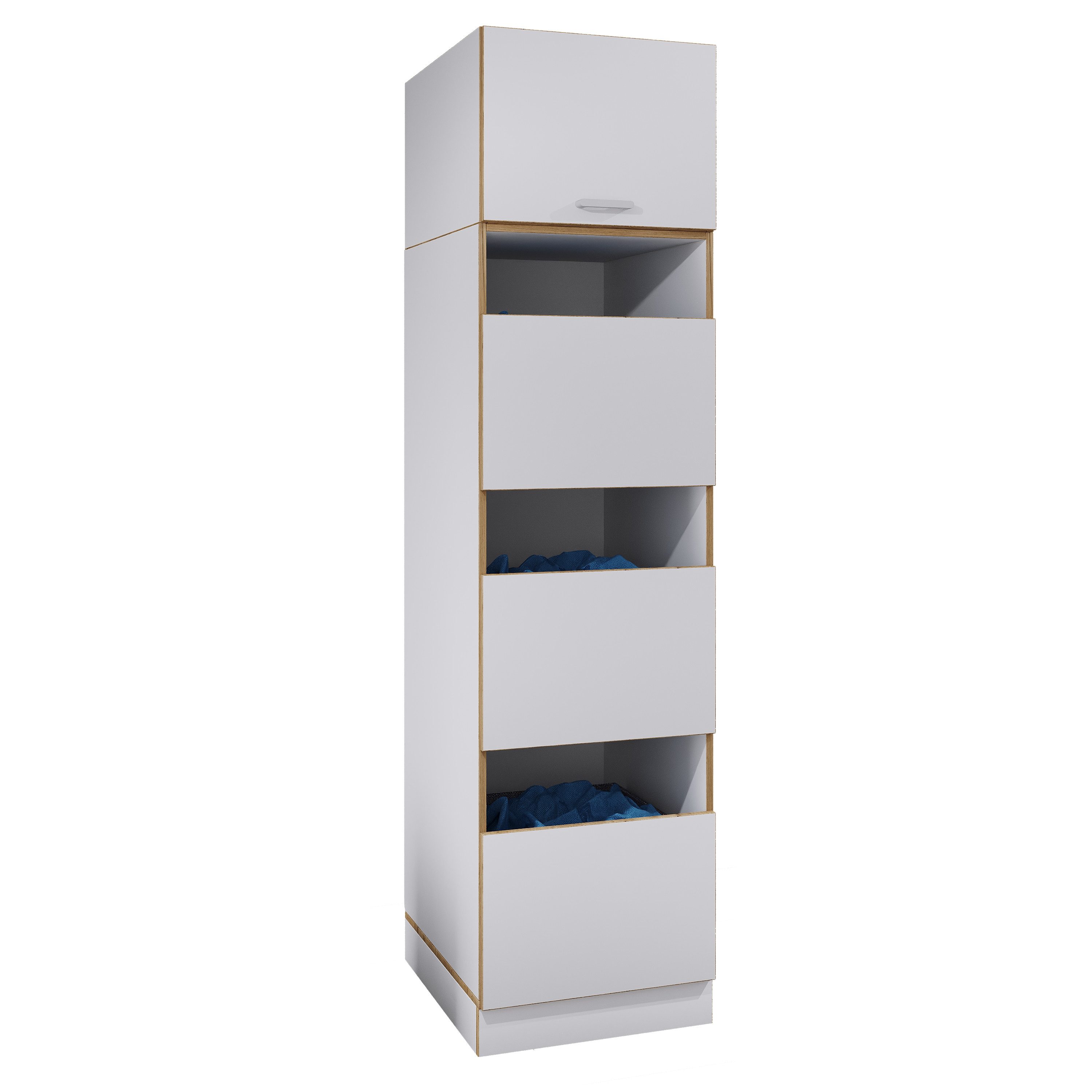 VCM Hochschrank Wäscheschrank mit 4 Fächern & Türen Rislo SD XXL (1-St) VCM Wäscheschrank Rislo SD XXL 200x50x60 cm Holzwerkstoff