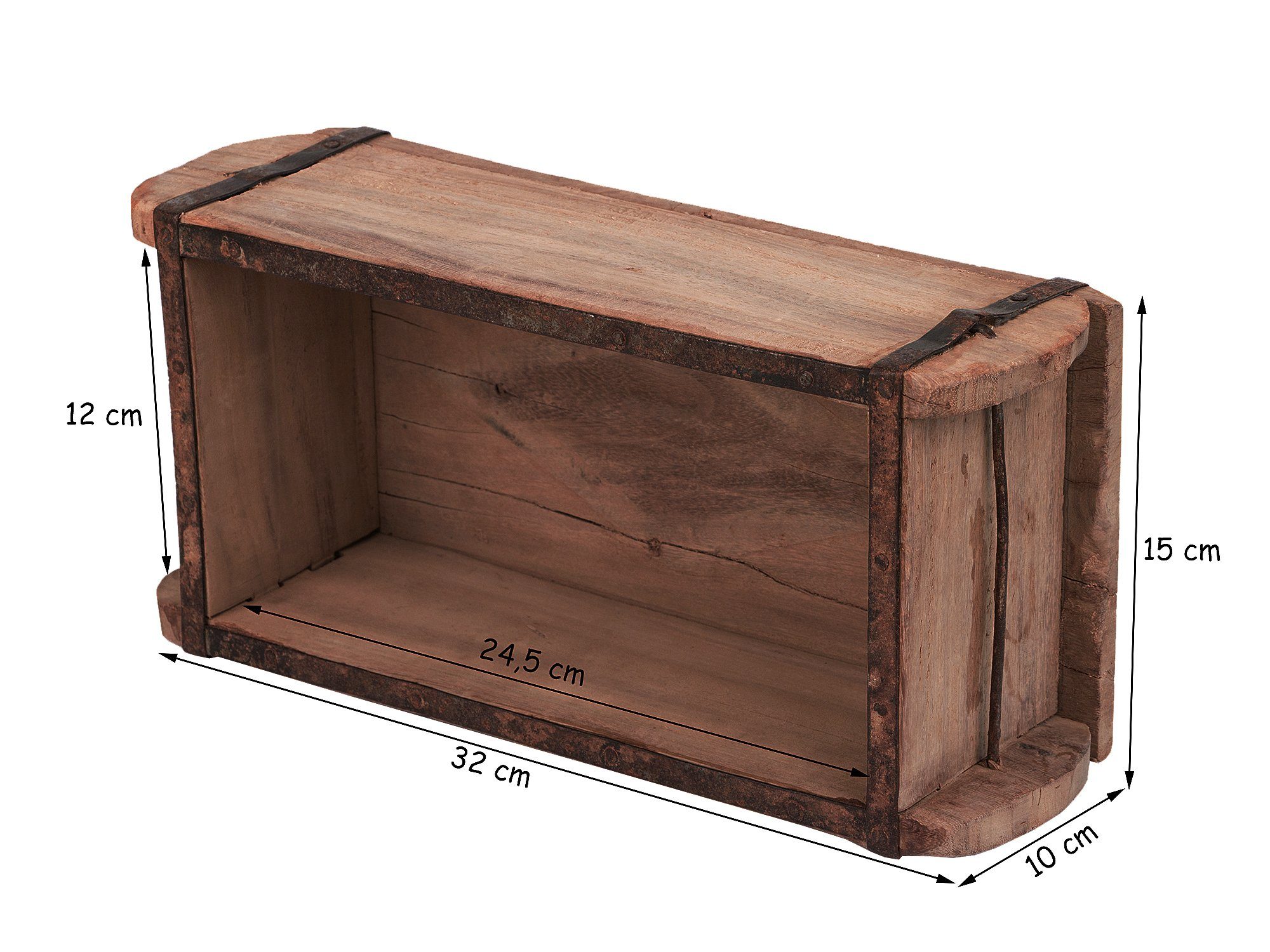 BigDean Holzkiste Alte Ziegelform 32x15x10cm Ein-Kammer Vintage Holz-Deko Shabby (Packung, 1 St., 1 stk), Aufbewahrungs und Deko Holzkiste in Handstrichziegel F – Bild 5 von 5
