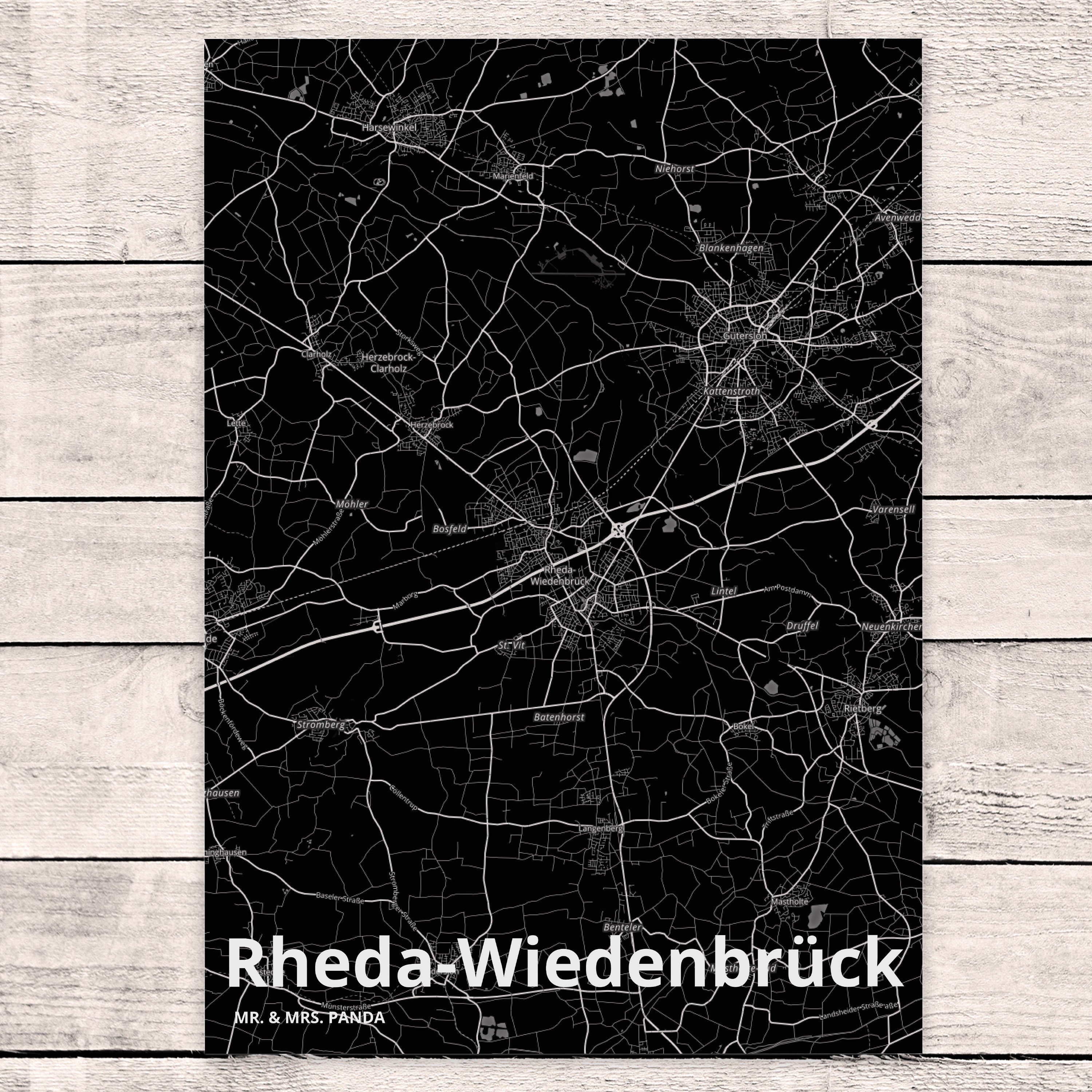 Mr. & Geschenkkarte, Panda Rheda-Wiedenbrück Postkarte Mrs. Dorf, Einladung, Geschenk, Dankesk 