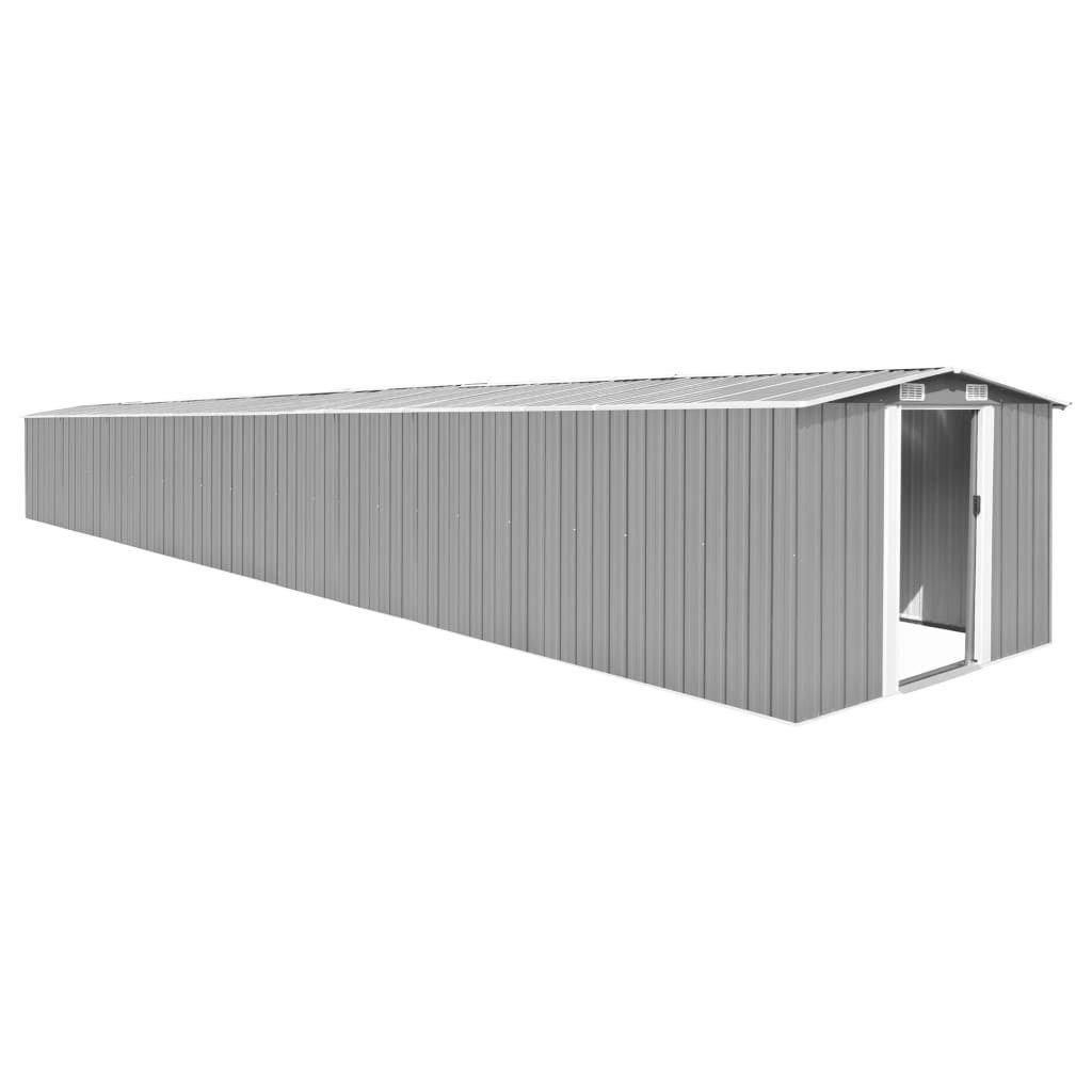Garten-Geräteschrank 257 x 990 x 181 cm Gerätehaus Grau 257x990x181 cm Verzinkter Stahl