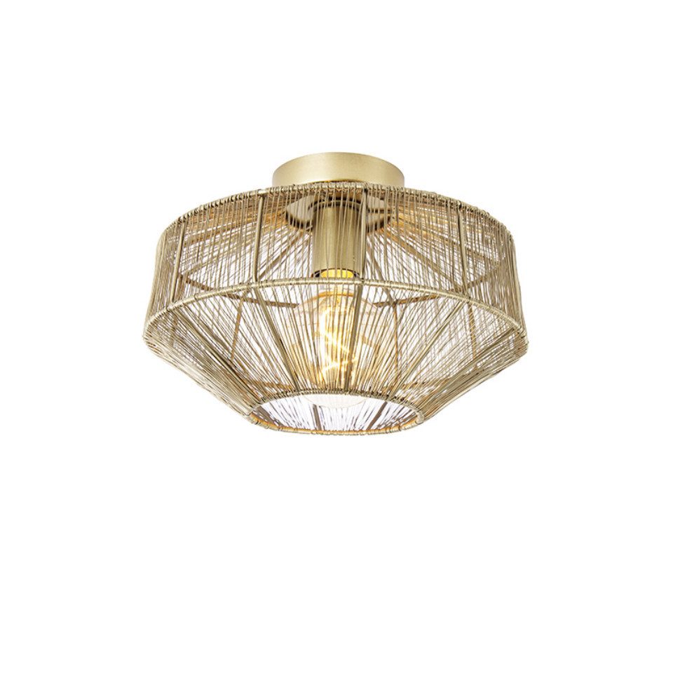 Qazqa Deckenleuchte Bolti, ohne Leuchtmittel, Warmweiß, QAZQA Deckenleuchte, e27, Gold, Stahl, Modern