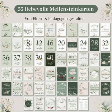 Eulentaler Geschenkkarte I 55 Meilensteinkarten Schwangerschaft I, Von Hebammen gestaltet I für Schwangere Inkl. Geschenkbox