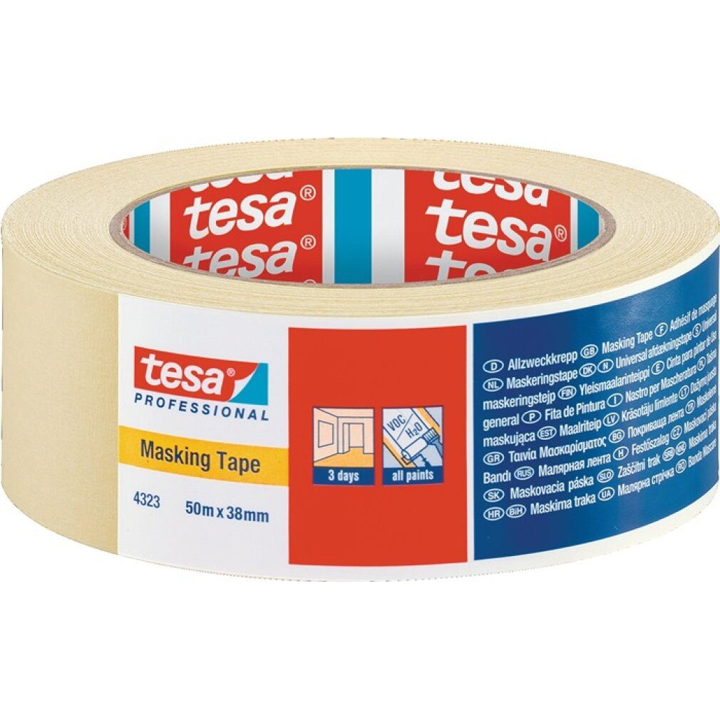 tesa Papierscheren Kreppband 4323 leicht gekreppt hellbeige leicht gekreppt