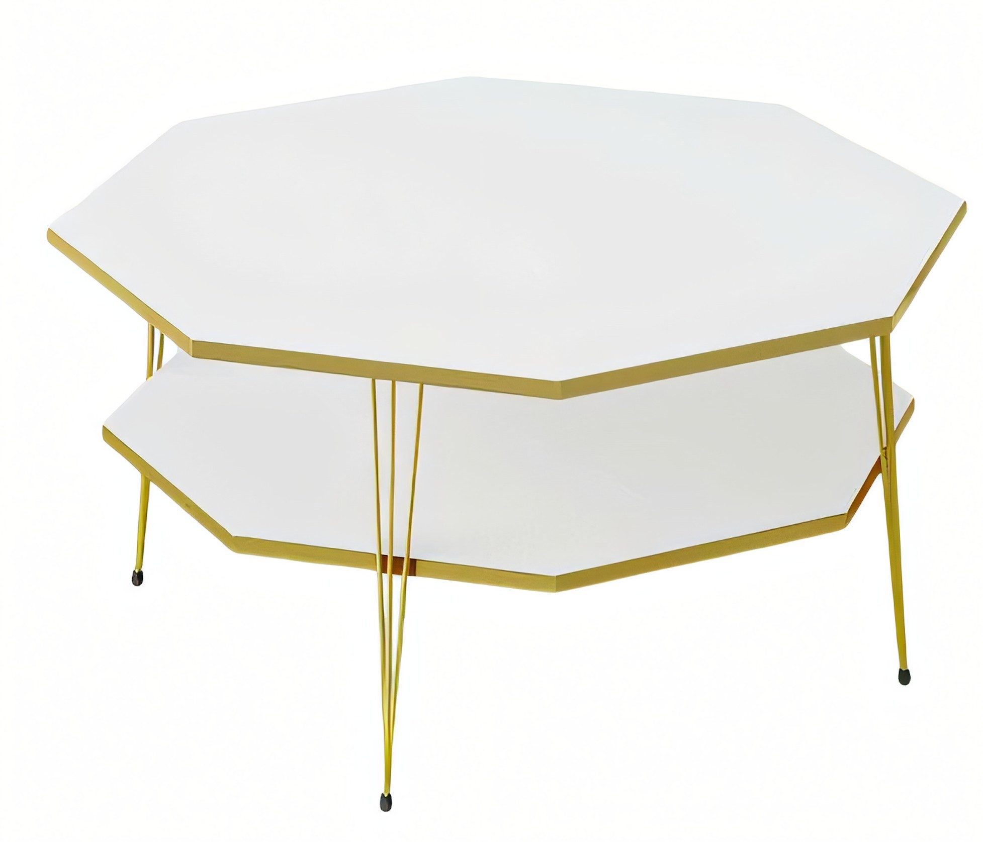 Xlmoebel Couchtisch XLMOEBEL achteckiger Holz-Couchtisch in Weiß (Packung, achteckig, 90 x 90 cm), Made in Europa