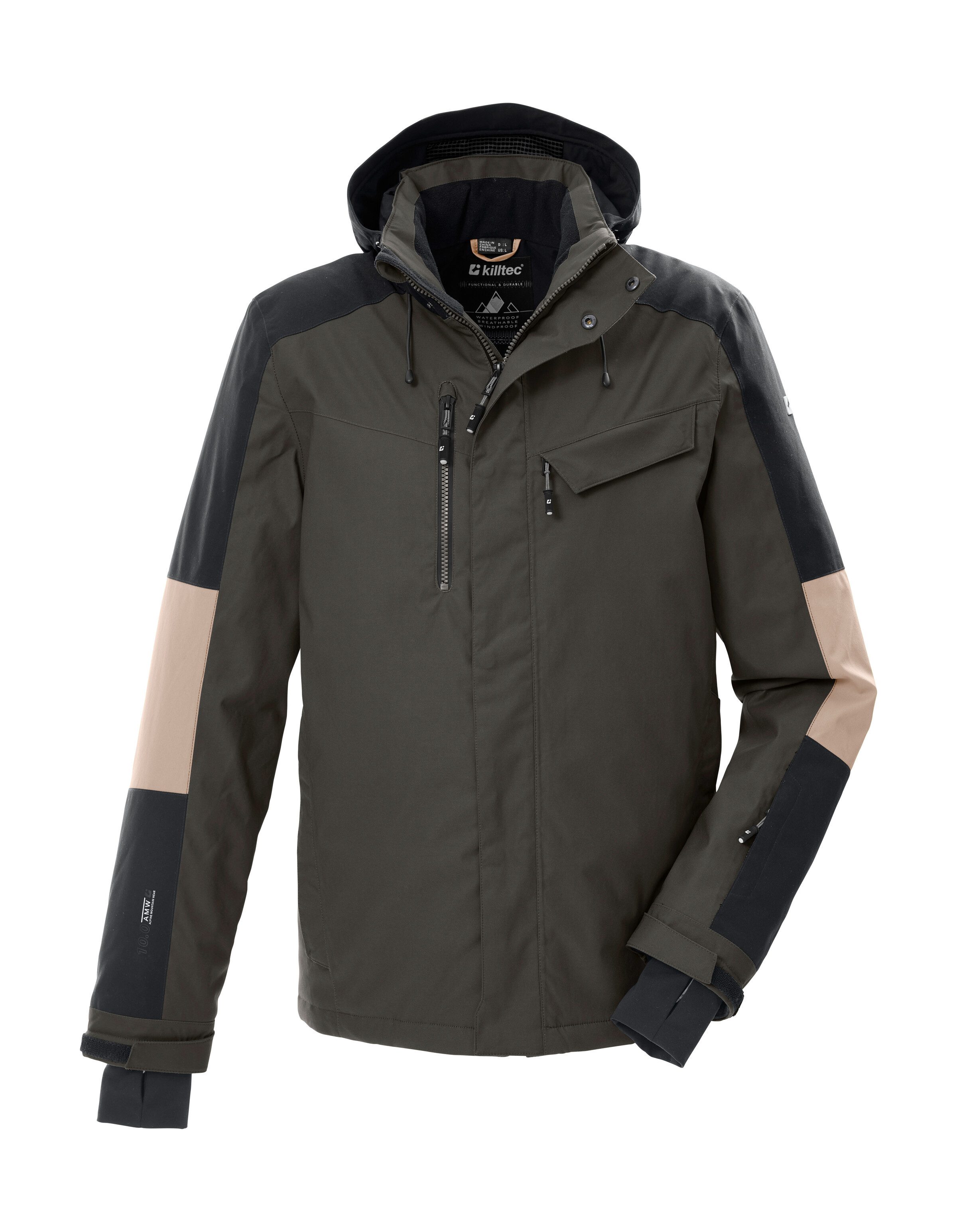 Killtec Skijacke KSW 257 MN SKI JCKT Skijacke: Wasserdicht, atmungsaktiv, abnehmbare Kapuze, Schneefang