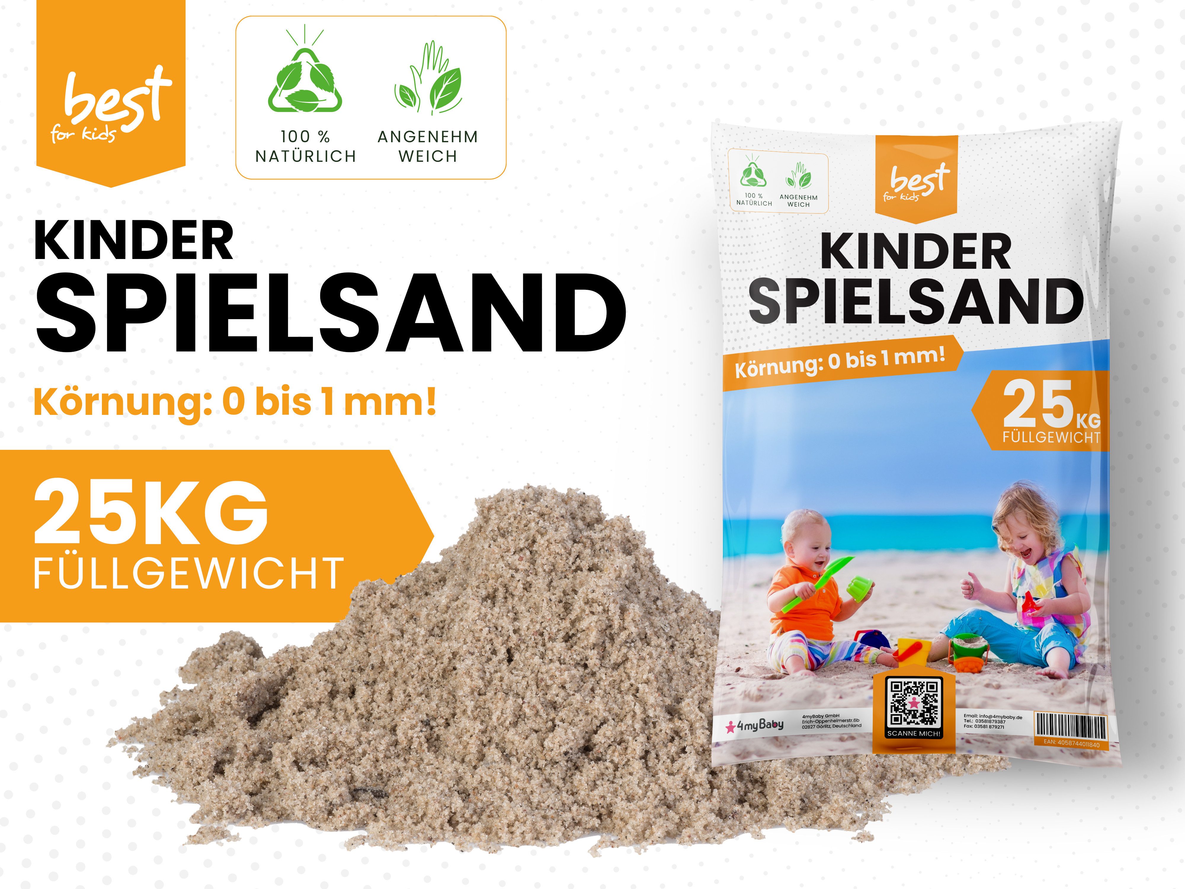 Best for Kids Spielsand Spielsand – Quarzsand für Sandkästen, dekorativ, sauber und hygienisch, TOP Qualität