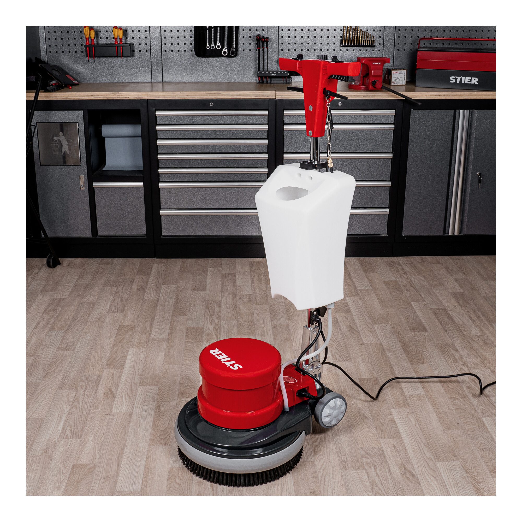 Stier Parkettschleifmaschine STIER Einscheibenmaschine 17S-2 mit Frischwassertank 1100W 17" Durchme – Bild 3 von 5