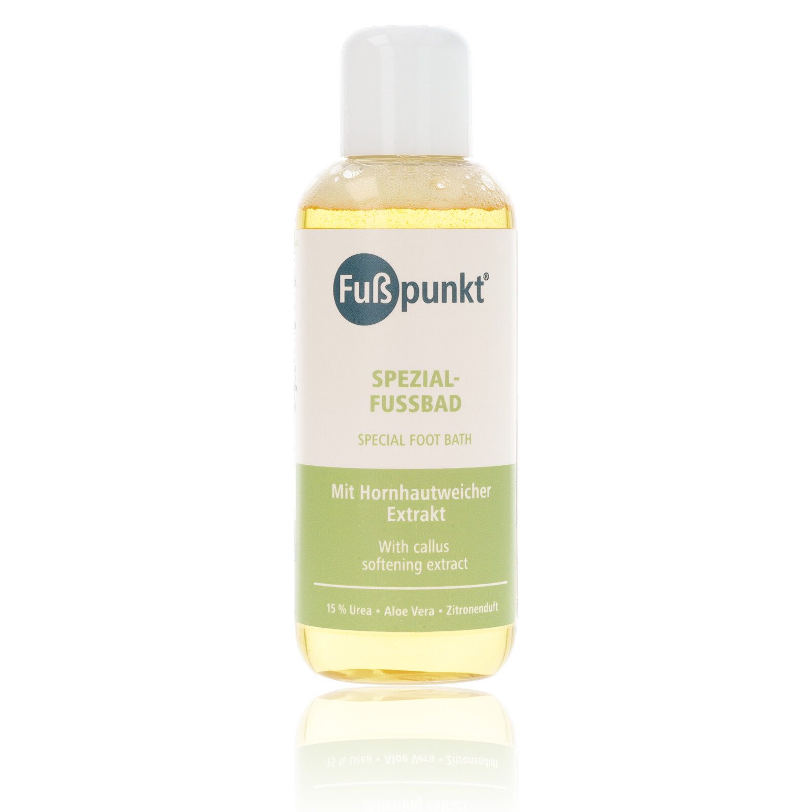 Fußpunkt Fußbad-Zusatz Fußpunkt Spezial-Fußbad mit Hornhaut-Weicher Extrakt 150ml, 1-tlg., Reinigt & erweicht Schwielen mit Zitronenduft