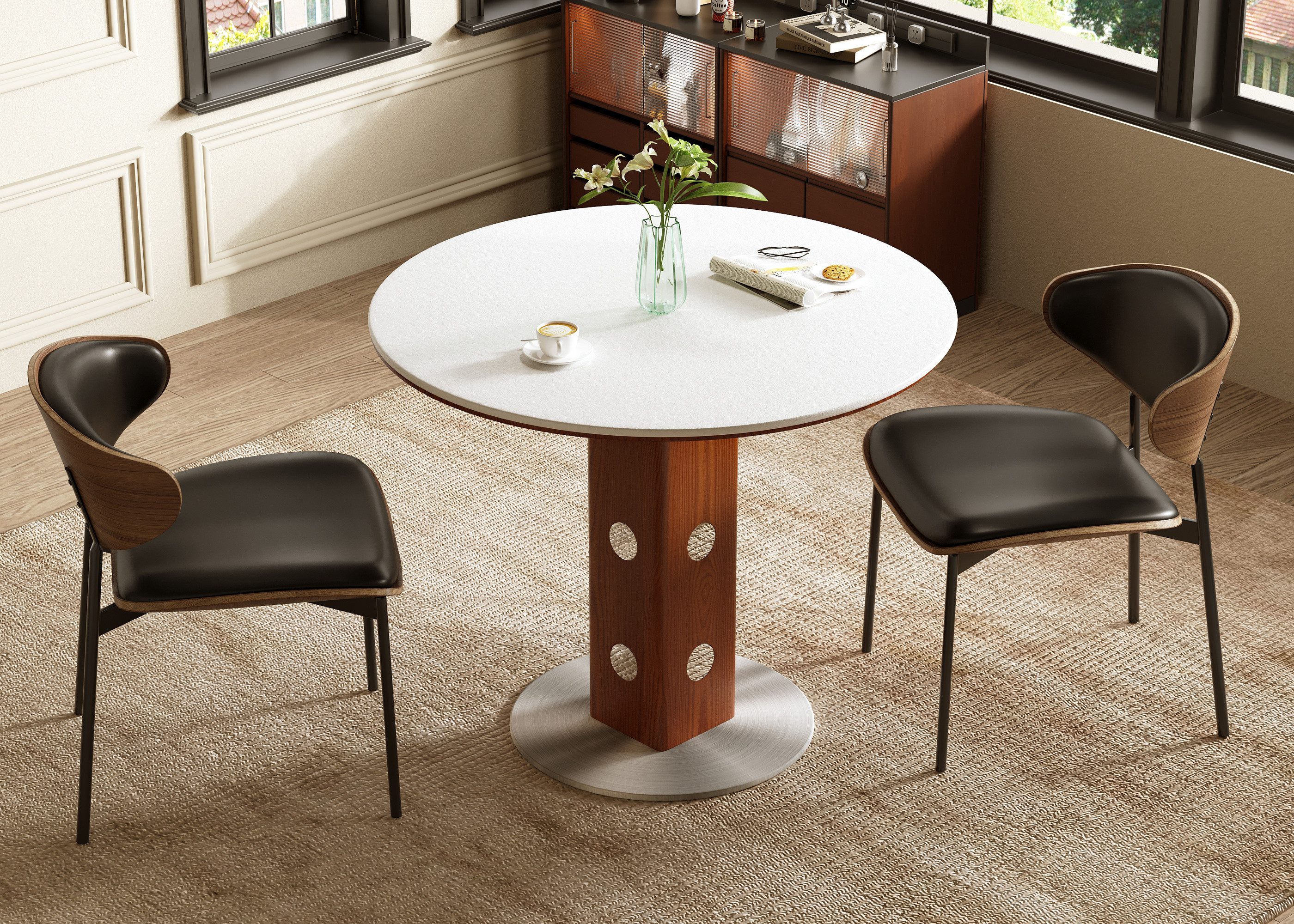 oleyluckidea Esstisch Sintersteinplatte, Holz-Metallgestell, modern (Set, ein Esstisch), Breite 90 cm