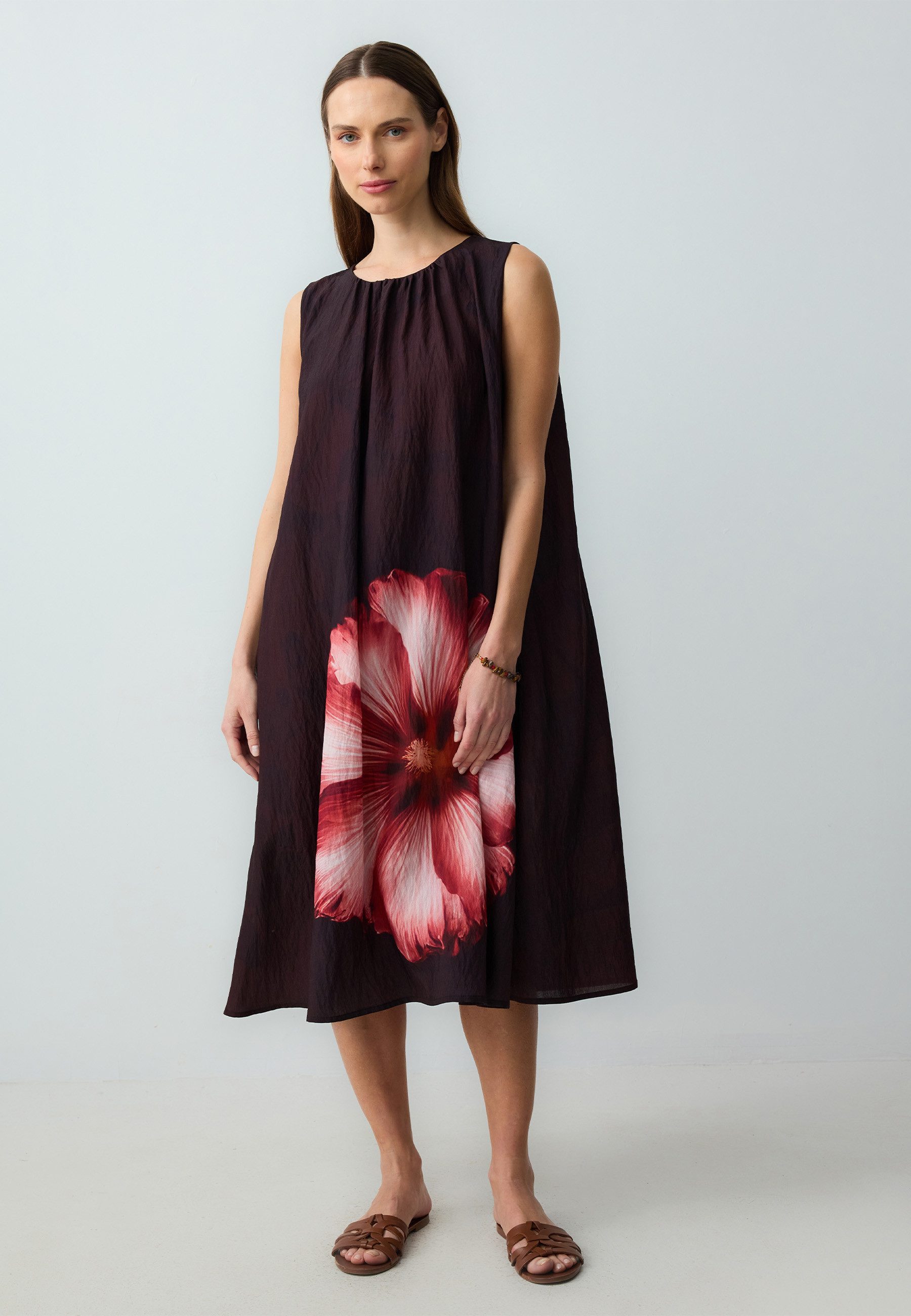 Minikleid Gewebtes Burgunderkleid