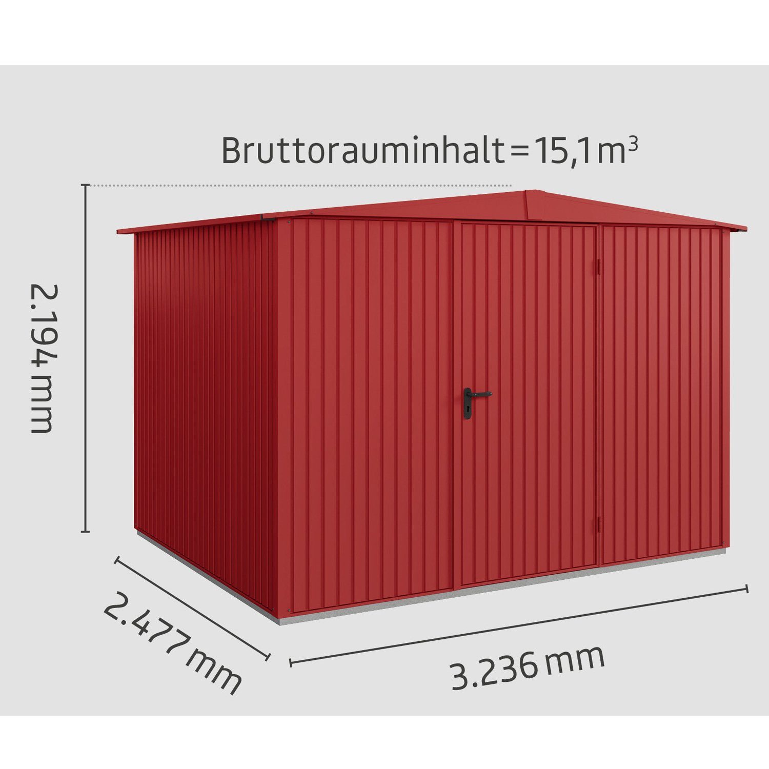 Hörmann Ecostar Gerätehaus Gerätehaus Trend mit Satteldach, Metall