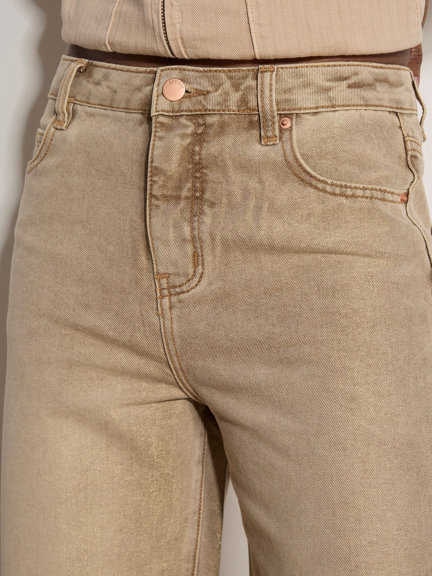 Apricot Weite Jeans Rei Shimmer Wide-Leg Jeans mit 5 Pockets