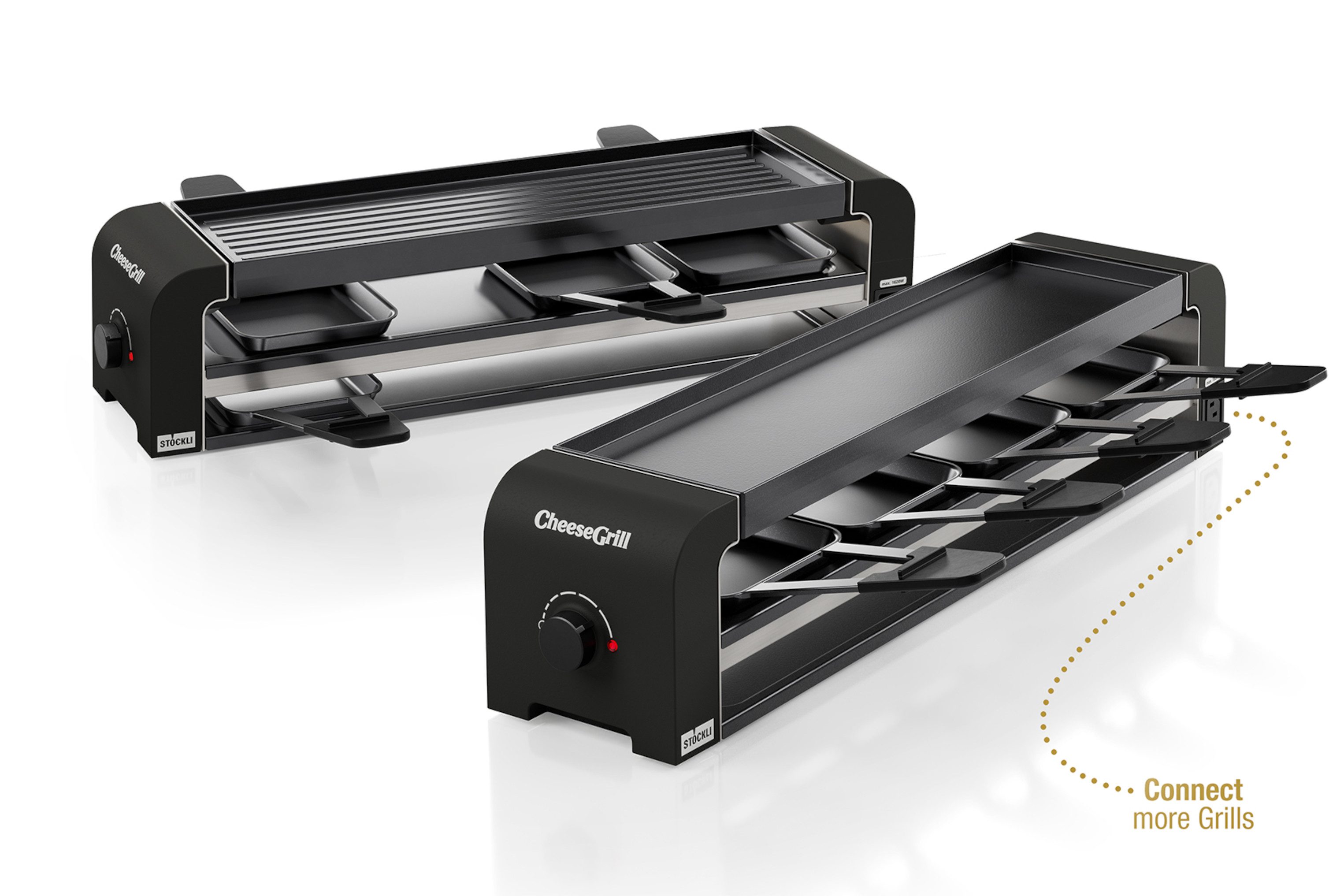 Stöckli Raclette Stöckli Raclette CheeseGrill 4 Connect Set Black