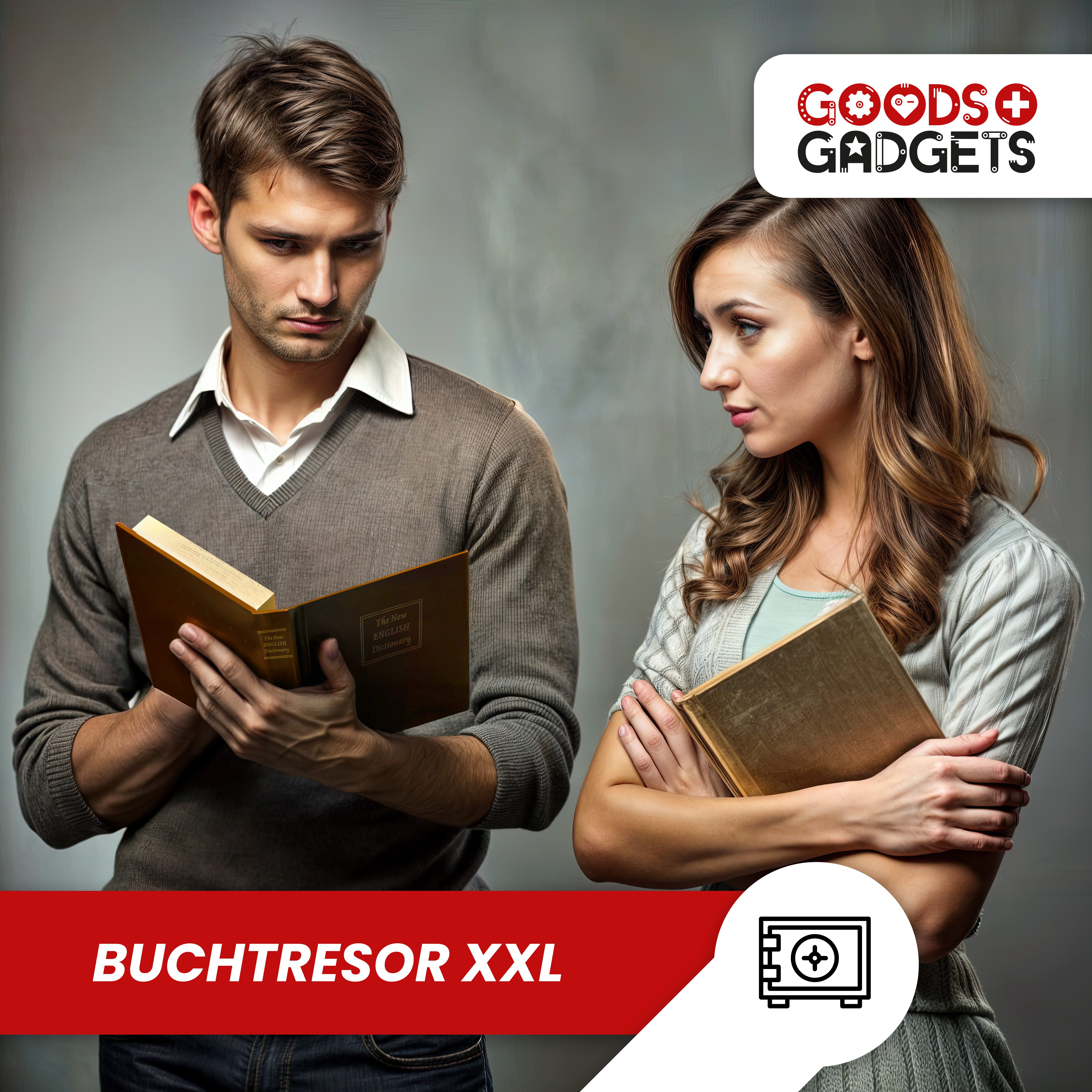 Goods+Gadgets Buchtresor GOODS+GADGETS XXL Abschließbarer Buchtresor - Geldkassette Buch (Geldkassette, Buchattrappe), Bücherregal Geheimversteck