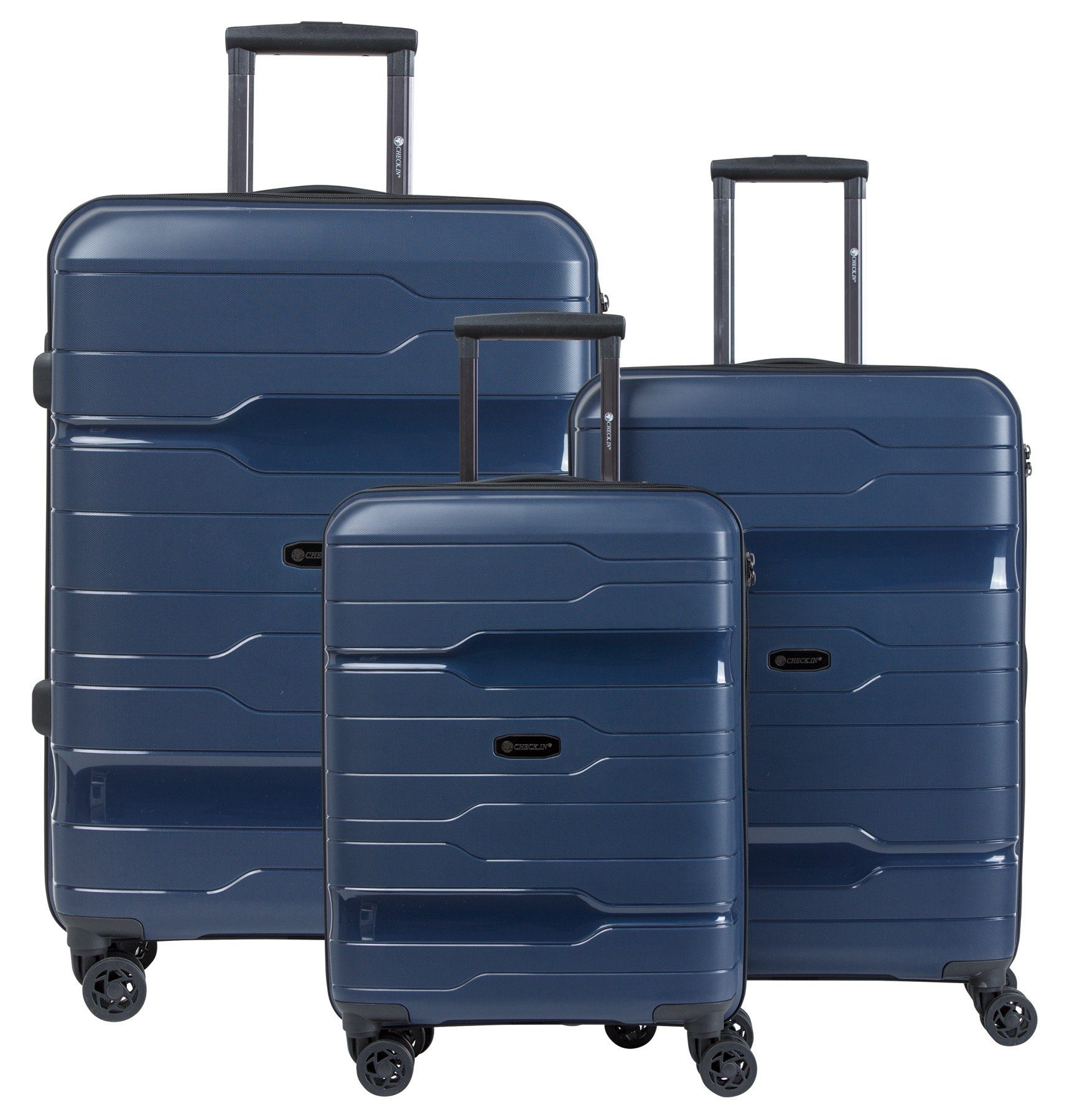 Rollen, blau Memphis, CHECK.IN® 3 Trolleyset 4 tlg) (Set,