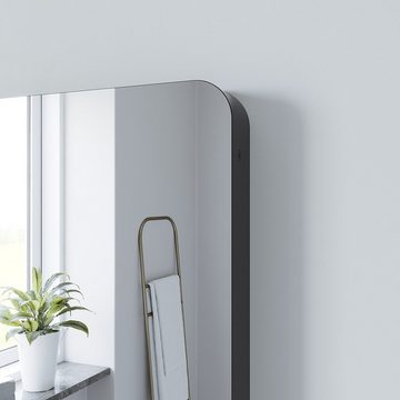 AQUABATOS Badspiegel Wandspiegel Bad Spiegel mit Ablage schwarz, 50x70/80x60cm,Wandmontage,Aluminiumrahmen, inkl. Befestigungsmaterial