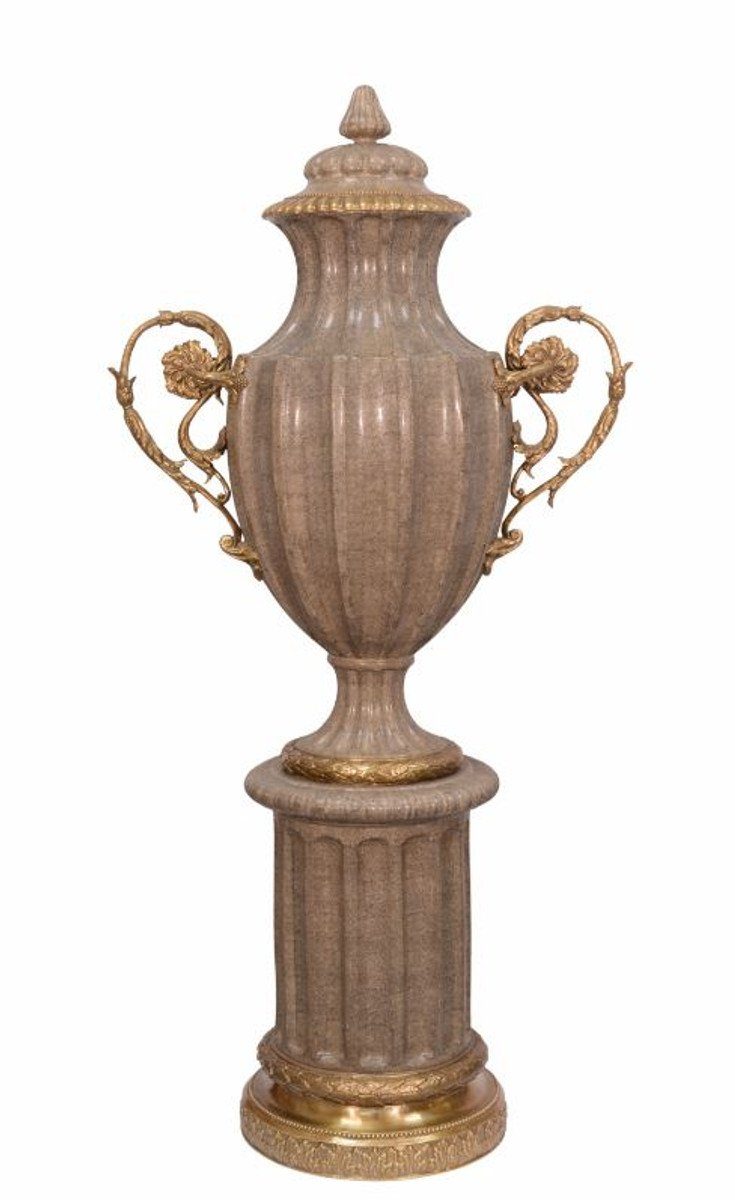Barock Dekoobjekt Padrino Casa Dekoration Sockel Porzellan - Vase Barock auf