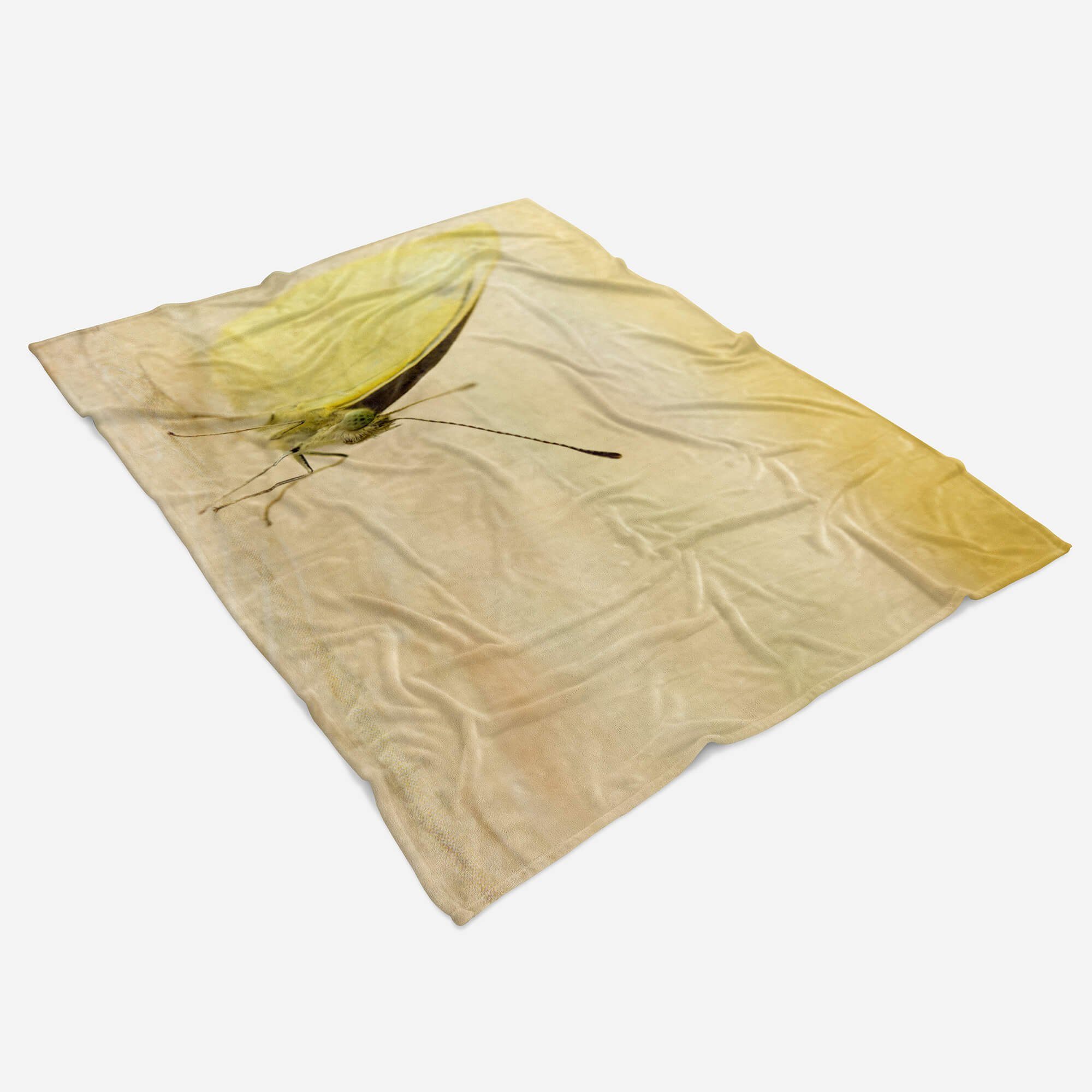 Sinus Art Handtuch Handtuch Kuscheldecke (1-St), Strandhandtuch Handtücher mit Schmetterling Baumwolle-Polyester-Mix Tiermotiv Naha, Saunatuch