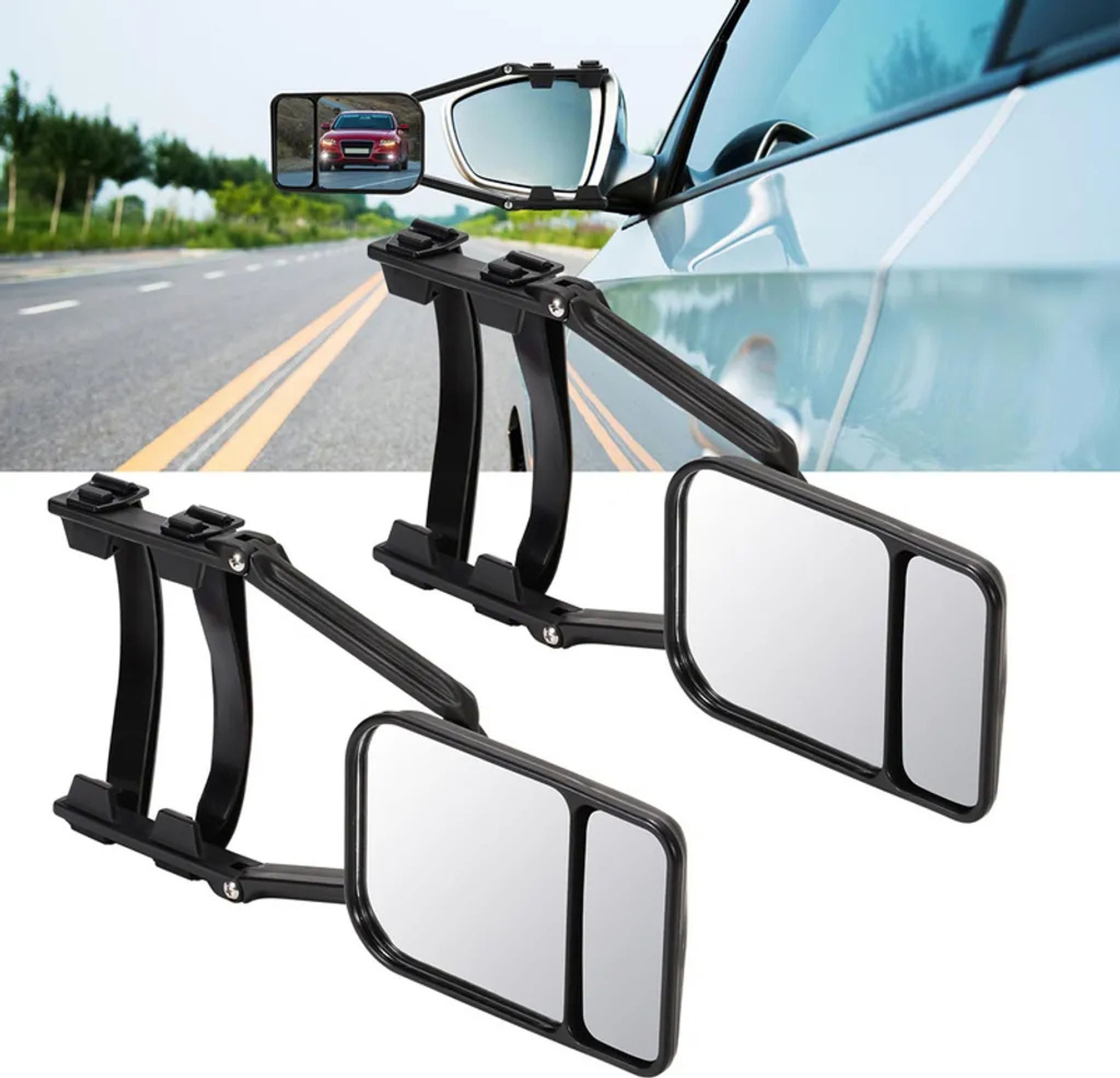 FELIXLEO Autospiegel 2 Wohnwagenspiegel 12,5x18,5cm für Pkw Bus Caravan