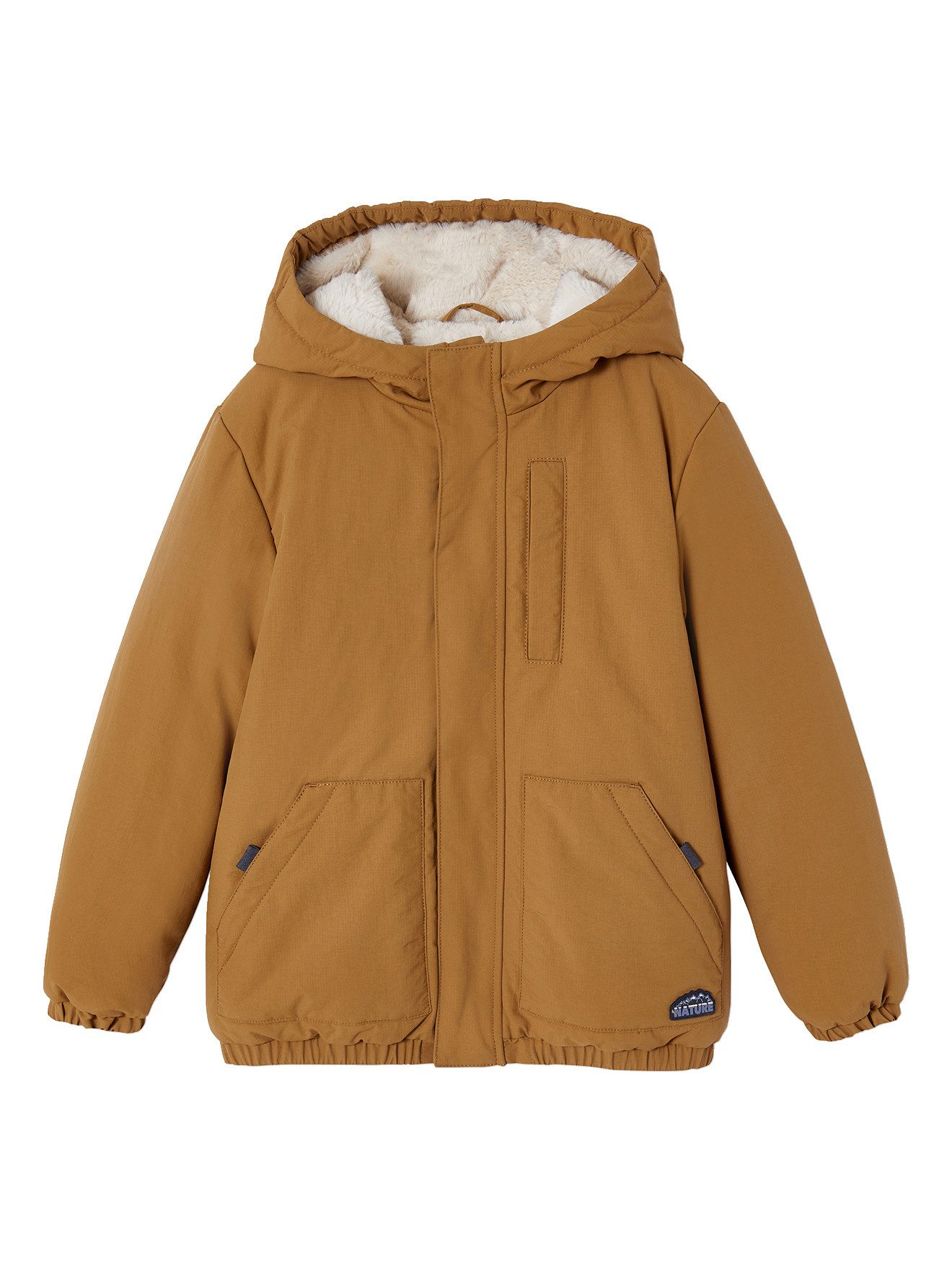 vertbaudet Parka Jungen Winterjacke mit Kapuze und Webpelzfutter, Recycling-Polyester