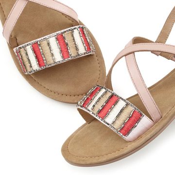 LASCANA Sandale Sandalette, Sommerschuh aus Leder mit dekorativem Band