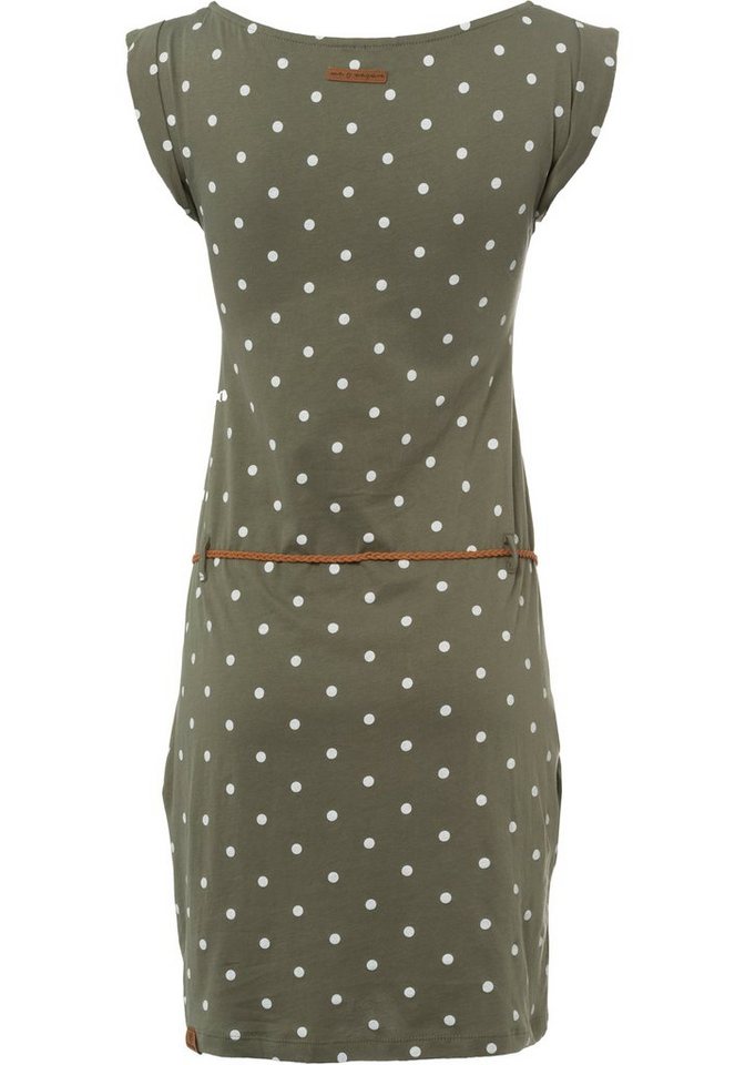 Ragwear Shirtkleid »TAG DOTS« (2-tlg., mit abnehmbarem Gürtel) mit Polka-Dots-Allover-Print in grün