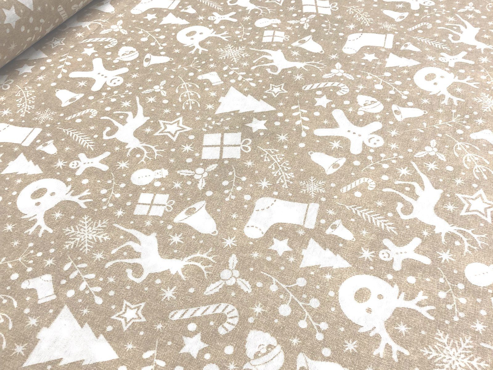 beties Stoff Weihnachtsdesign Meterware, Weihnachtszeit Baumwolle/Polyester Mischgewebe Stoffbreite 140 cm