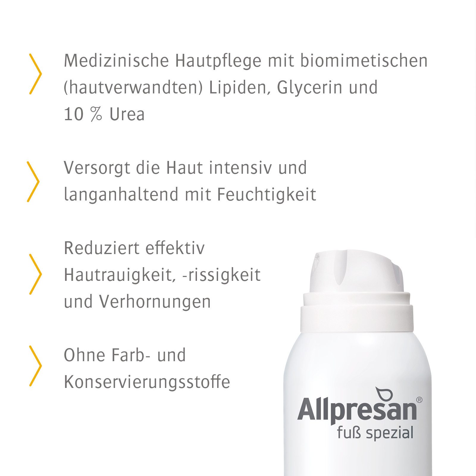 Allpresan Fußschaum Allpresan Fuß spezial 3 Sehr trockene Haut -Produkt wählbar- Feuchtigkeits-Komplex aus 10% Urea und Glycerin, 1-tlg., Medizinische Fußpflege mit biomimetischen (hautverwandten) Lipiden
