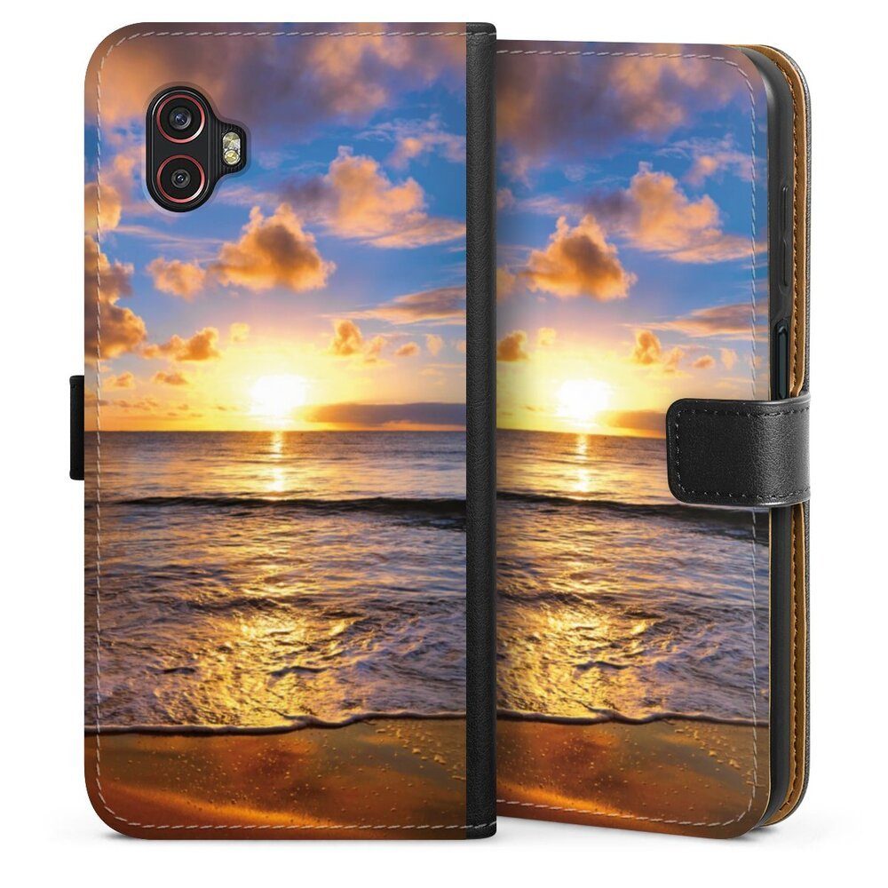 DeinDesign Handyhülle Meer Sonnenuntergang Strand Strand, Samsung Galaxy XCover 6 Pro Hülle Flip Case Klapphülle