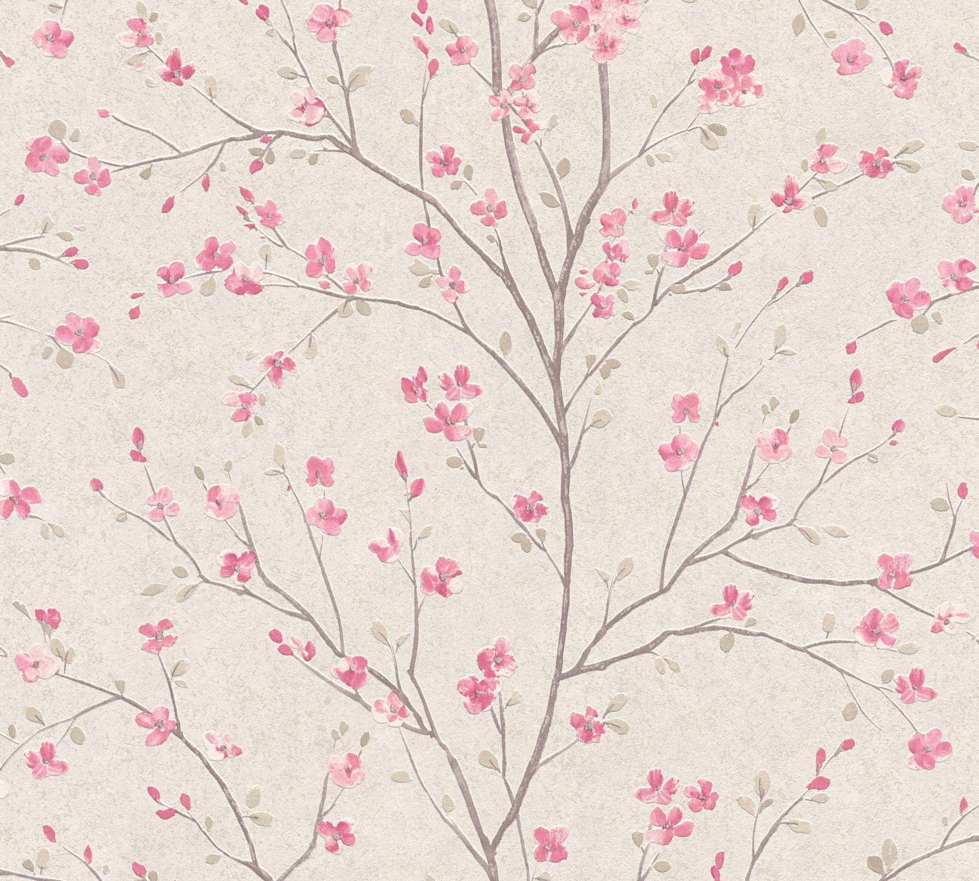 living walls Vliestapete Metropolitan Stories, Mio Tokio, botanisch, floral, Tapete Blumen rosa/weiß