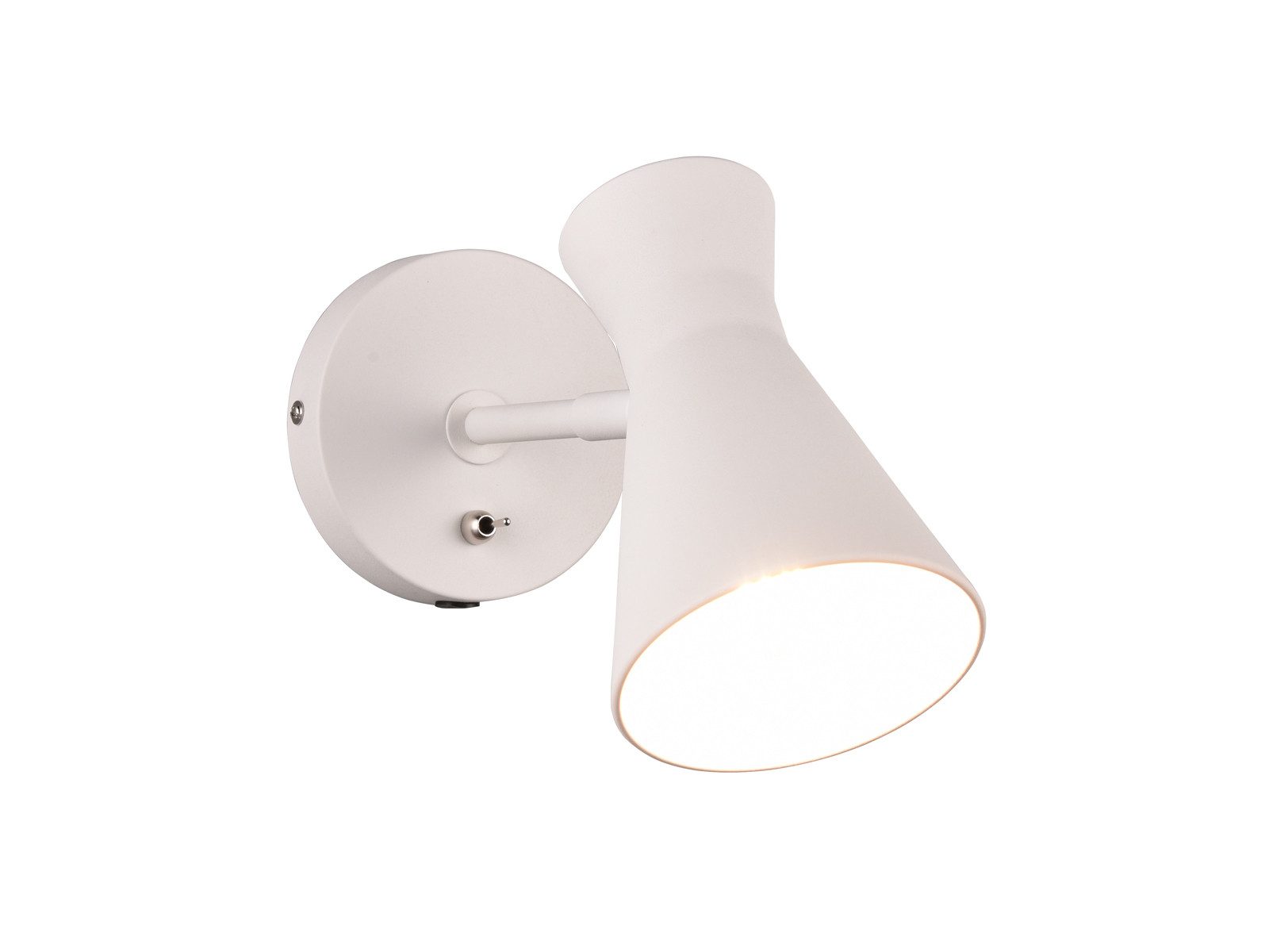 Reality Leuchten LED Wandstrahler, Dimmfunktion, LED wechselbar, Warmweiß, innen, Wandleuchte-n mit Schalter, Stecker & Kabel, Weiß Höhe 16cm