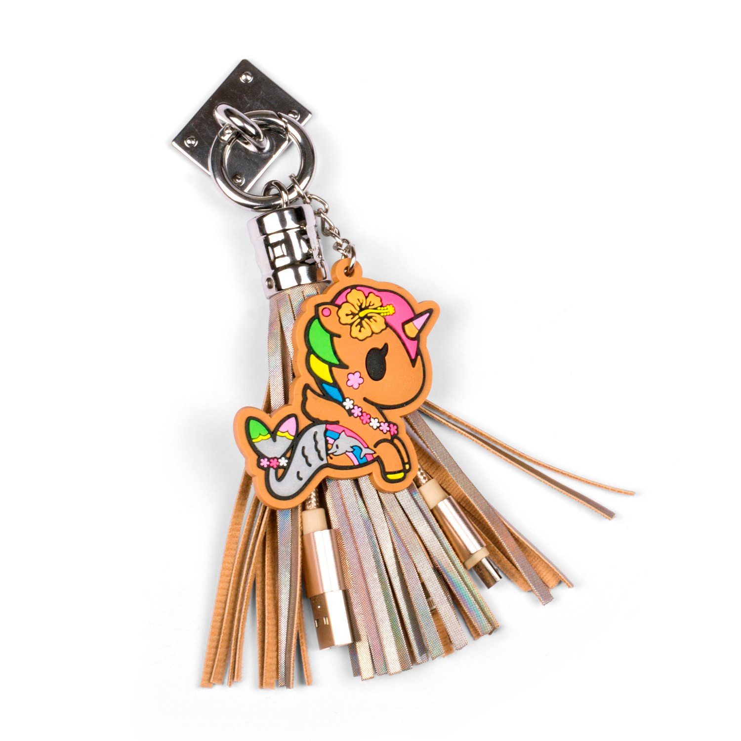Thumbs Up tokidoki - 3in1 Tassel Ladekabel Glitter (Lei-la) Smartphone-Kabel, Micro-USB, USB-C, Lightning