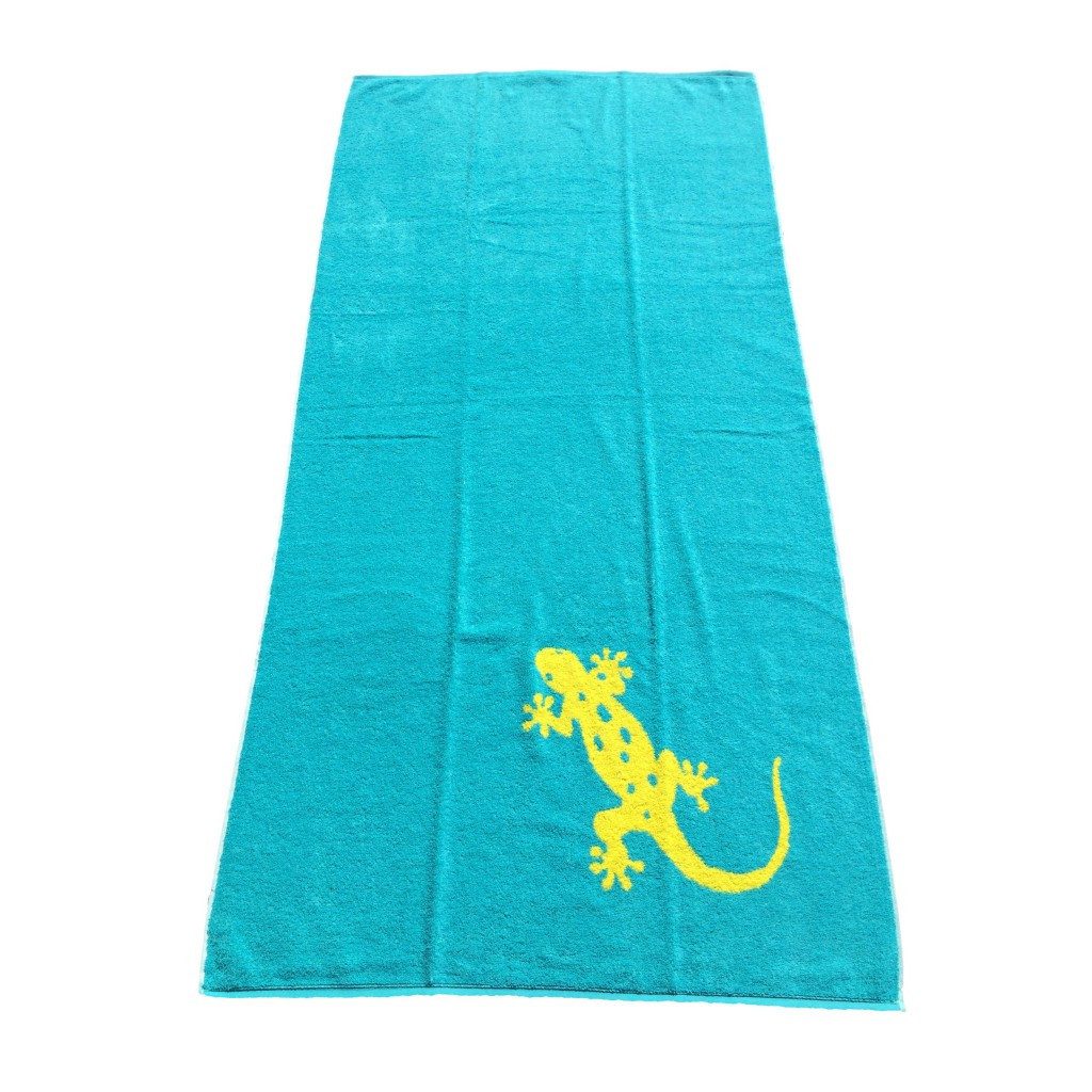 Trend Strandtuch Strandlaken Geco Türkis Lime, Jacquard-Walkfrottee (1-St), Strandtuch, Badetuch, Handtuch