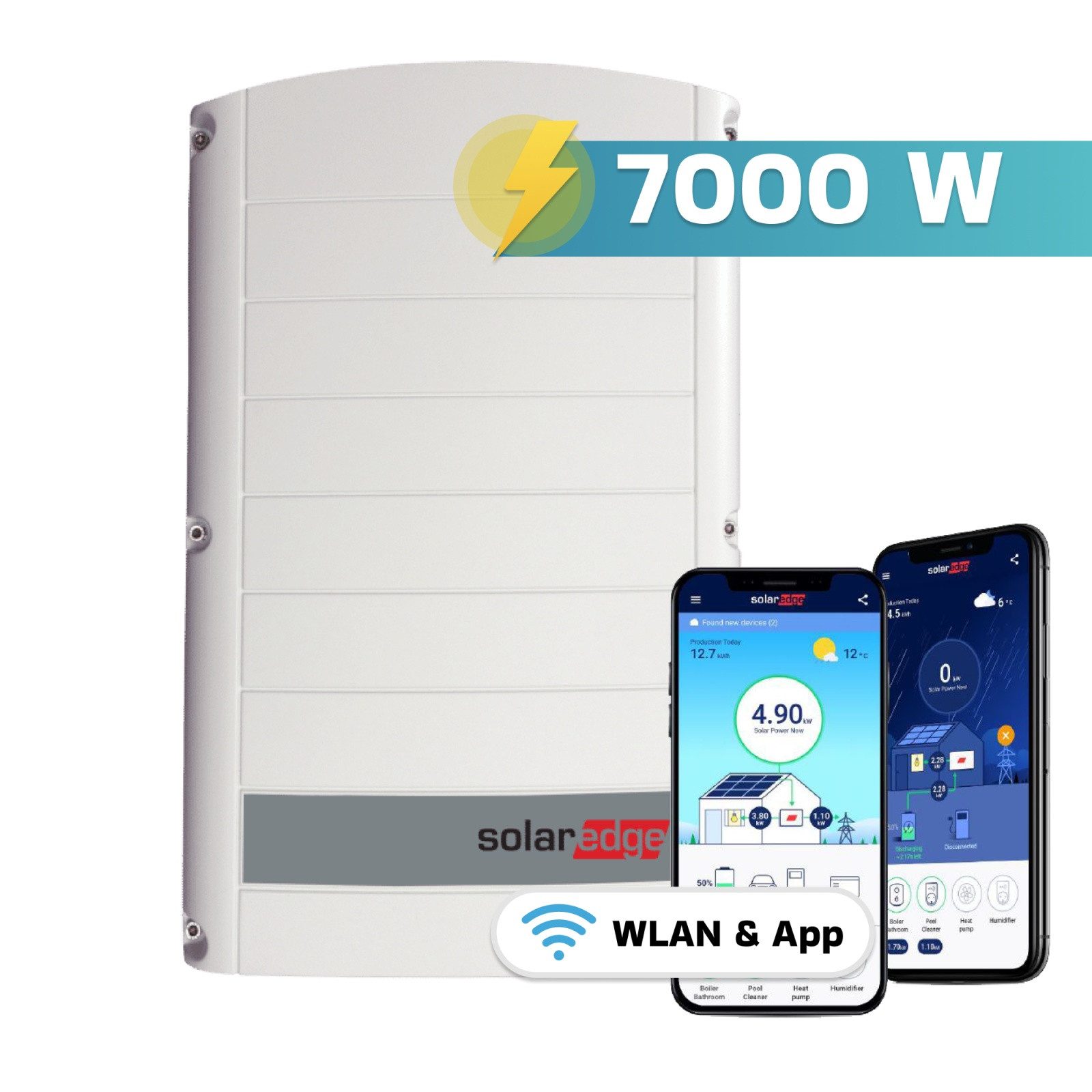SUNNIVA Solaranlage 7.0 kW, Monokristallin, (14x 500 W Solarmodule Fullblack Bifacial, Wechselrichter SolarEdge SE7K (3-phasig)