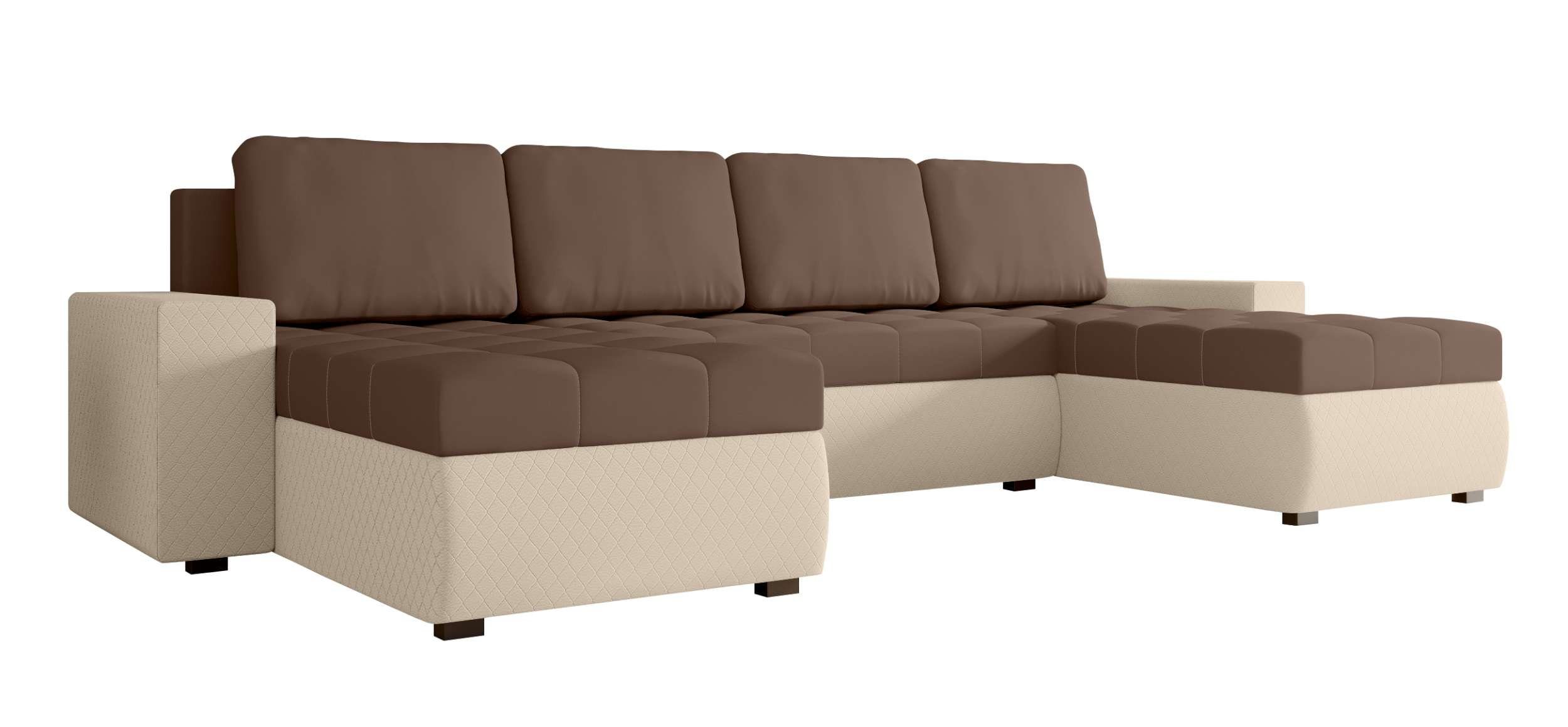 Sofa, Bettfunktion, Amelia, mit Wohnlandschaft Bettkasten, Modern Stylefy Design Eckcouch, Sitzkomfort, mit U-Form,
