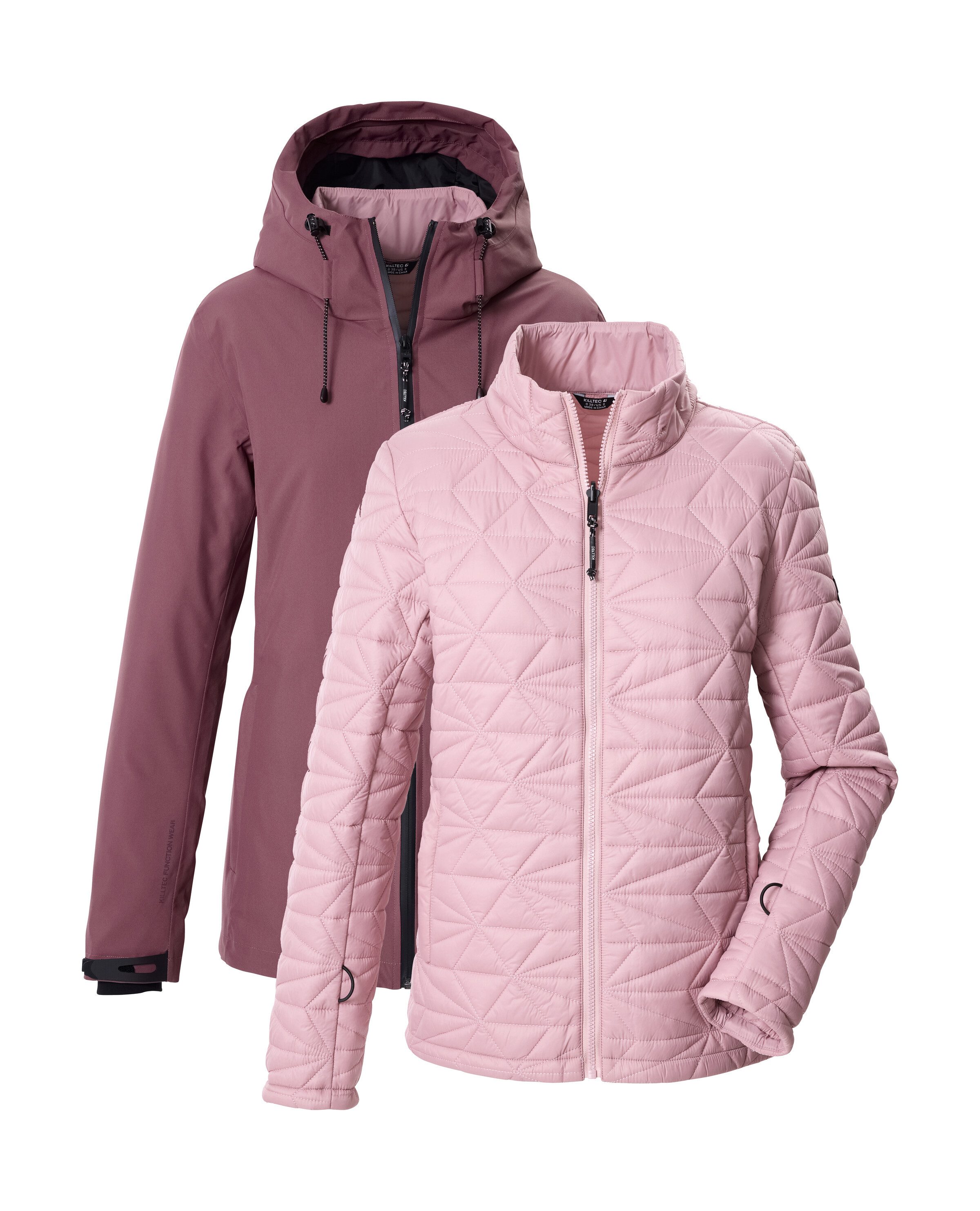 Killtec 3-in-1-Funktionsjacke KOW 20 WMN JCKT 3 in 1 Damenjacke, wasserdicht, atmungsaktiv, abzipbare Steppjacke