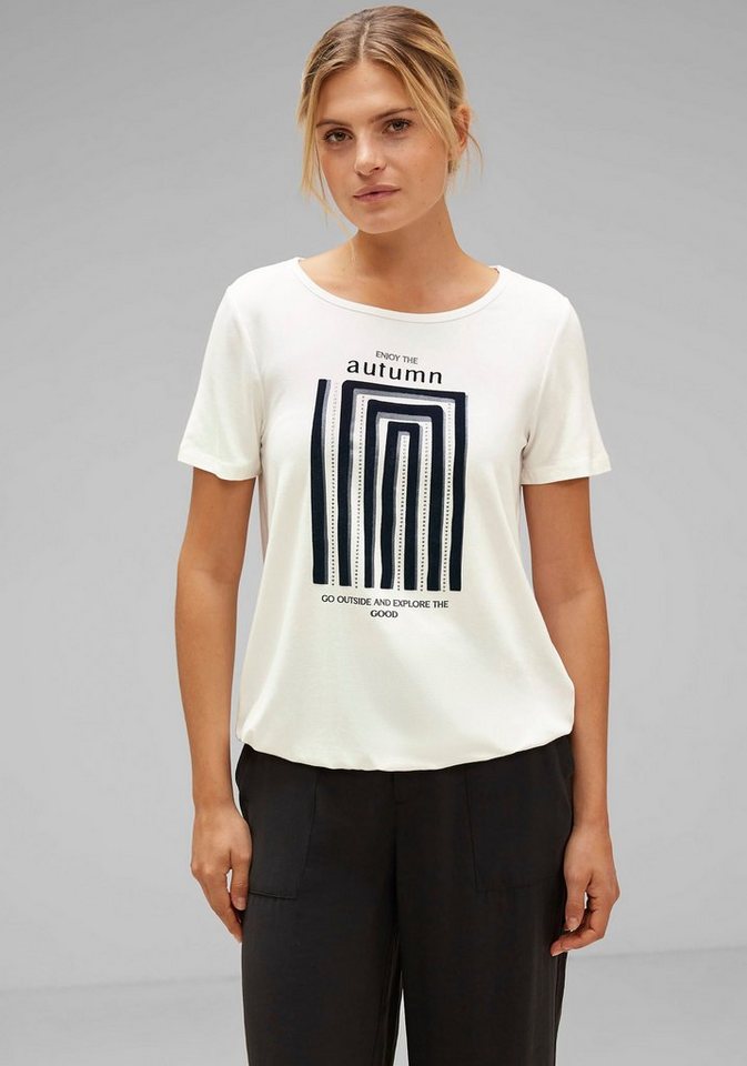 STREET ONE Sweatshirt mit Flock-Artwork-Print, Für einen lässigen Look gut  geeignet