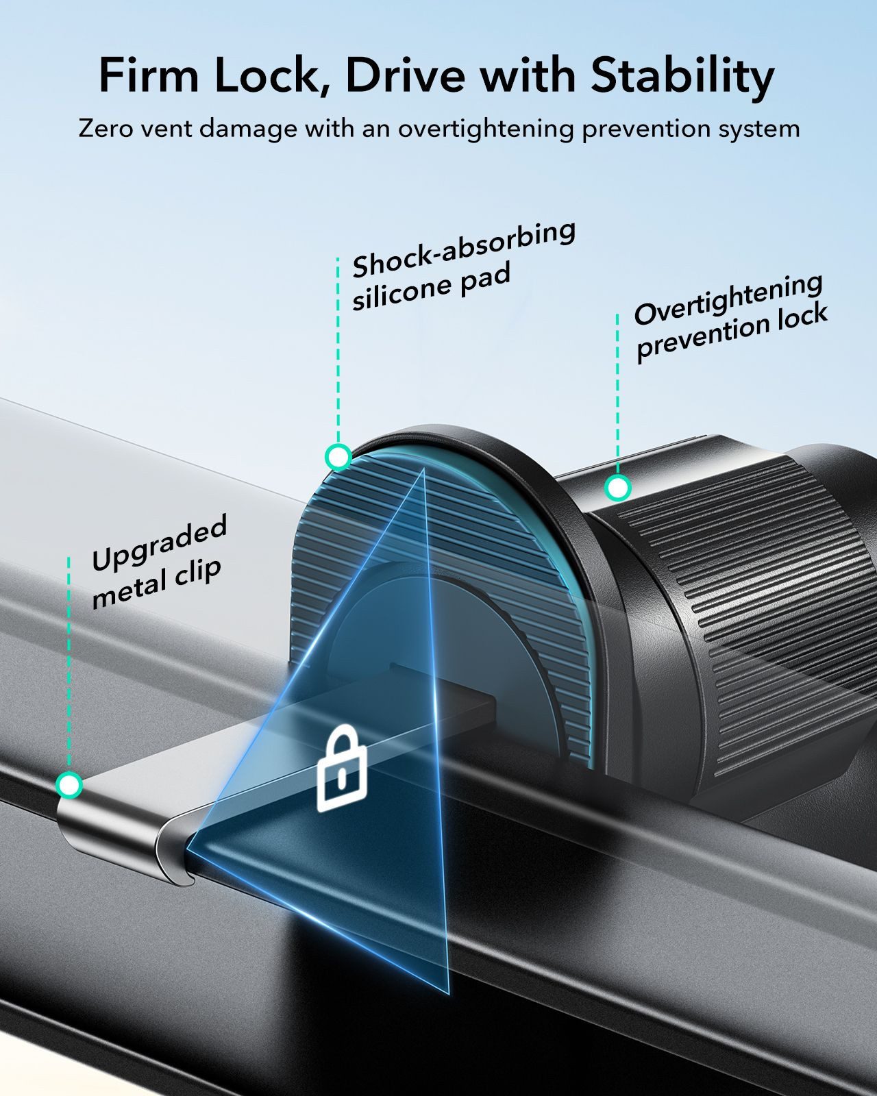 ESR Handy-Halterung OmniLock Magnetic Car Mount für Lüftungsschlitze, (für 10-32mm Lüftungsschlitzen, 360° Drehfunktion) – Bild 4 von 5