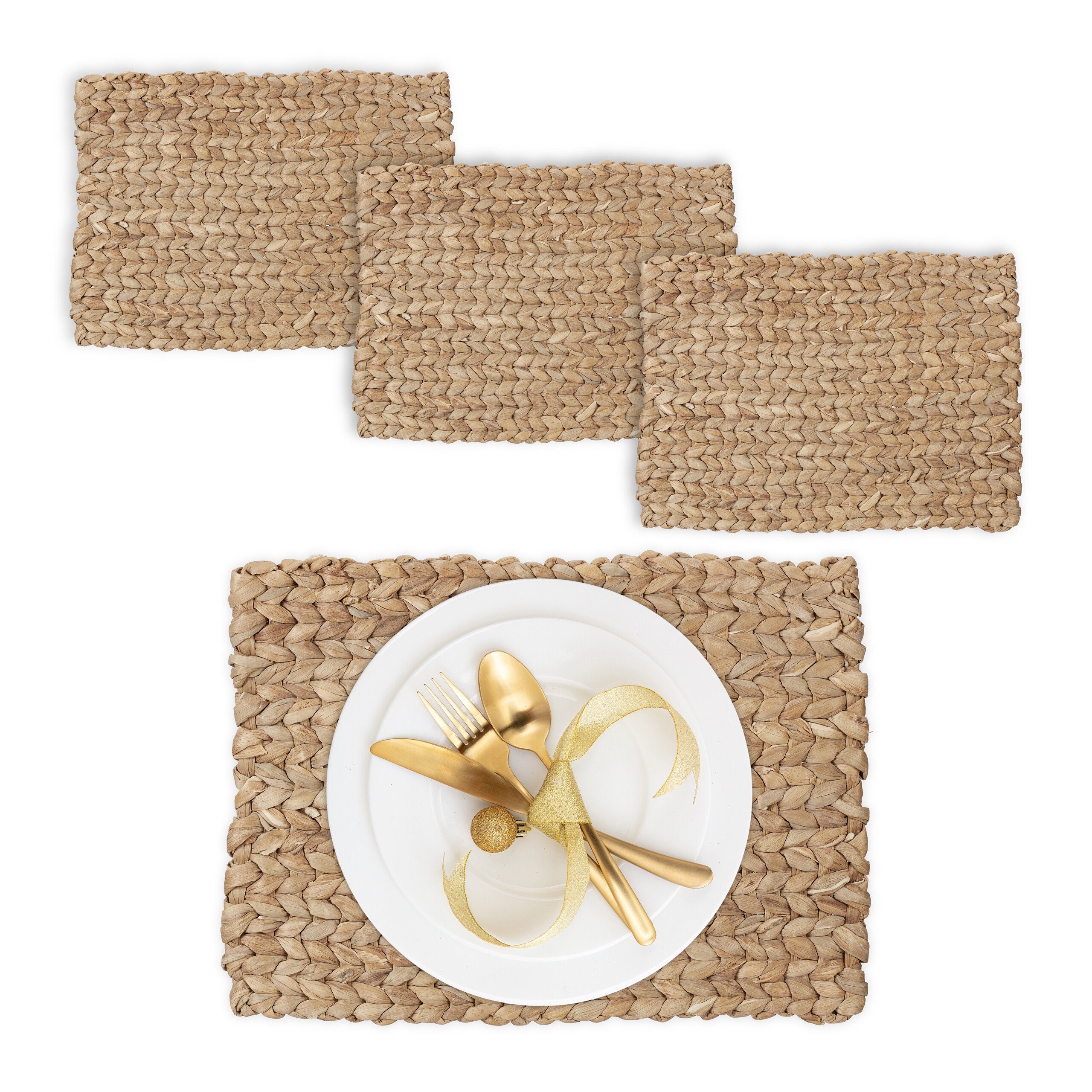 Platzset, Eckige Tischsets 4er Set, relaxdays