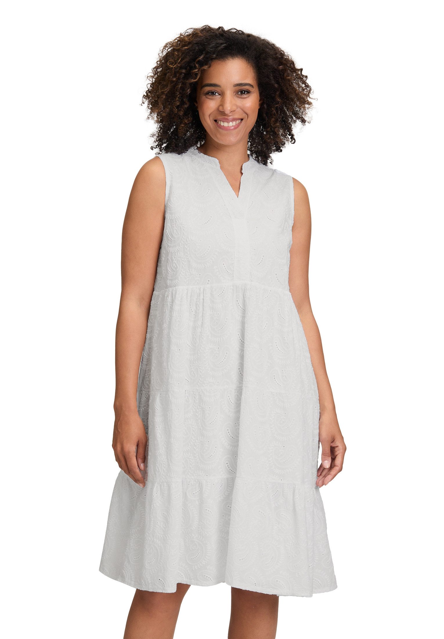 Cartoon Spitzenkleid Damen Sommerkleid Spitzenkleid mit Lochmuster Design günstig online kaufen