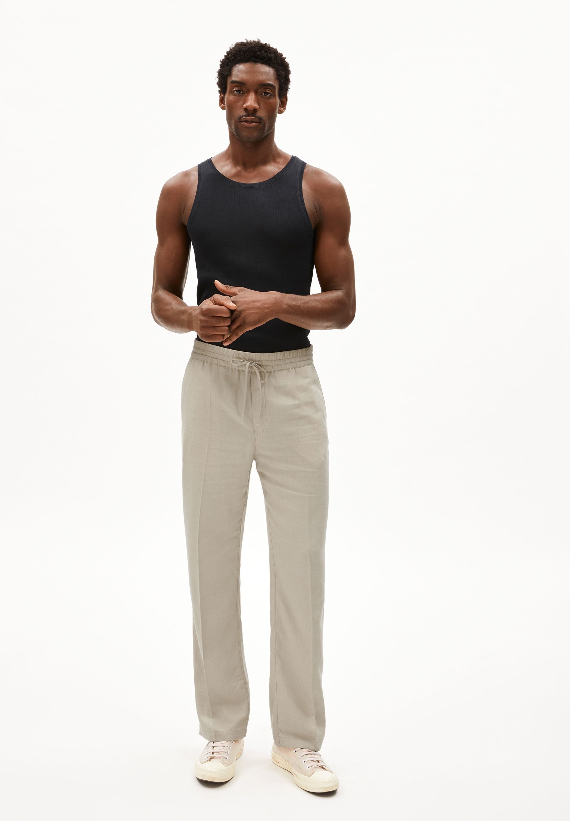 Armedangels Stoffhose LUKAA LINO Webhose aus Leinen-Mix (Mid waist, Straight Fit)
