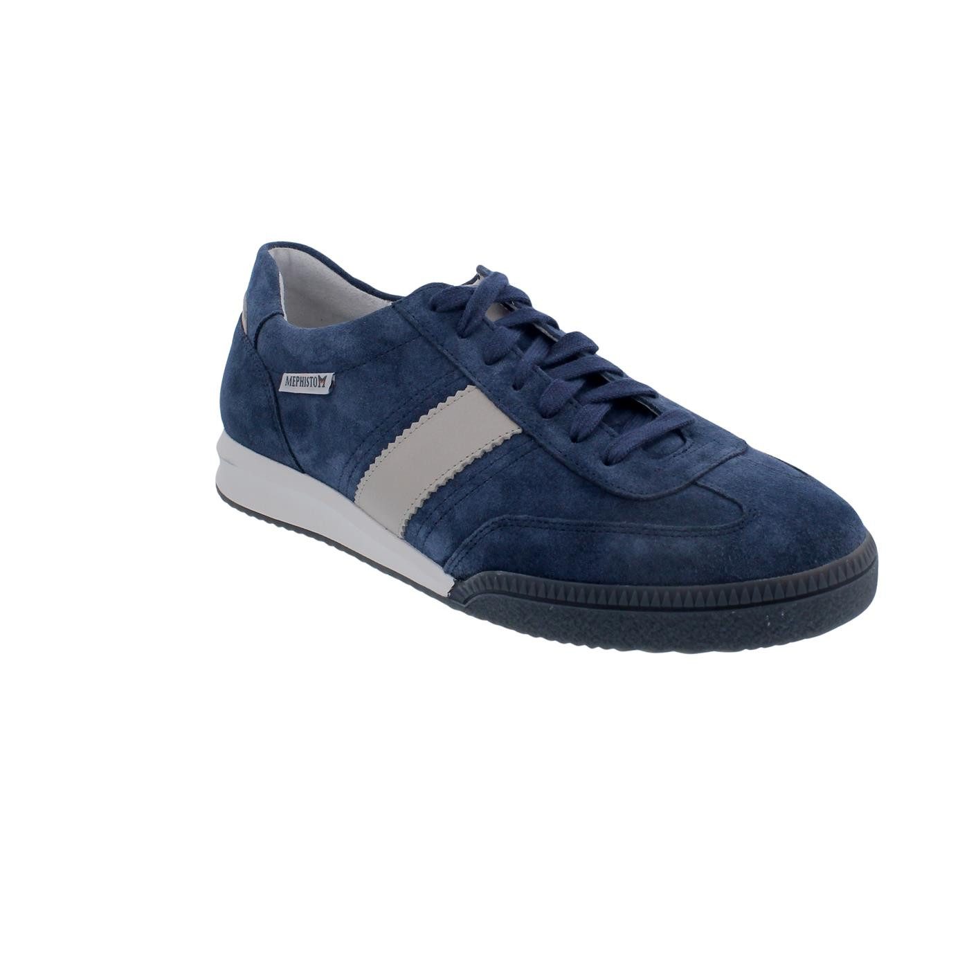 Mephisto Mephisto Elyo Sneaker, Velours- / Glattleder kombi., blau / beige, W Schnürschuh