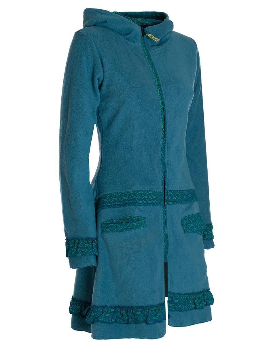 Vishes Kurzmantel Lange Fleecejacke Fleecemantel Übergangsjacke ECO-Fleece Goa, Hippie, Elfen Style – Bild 5 von 5